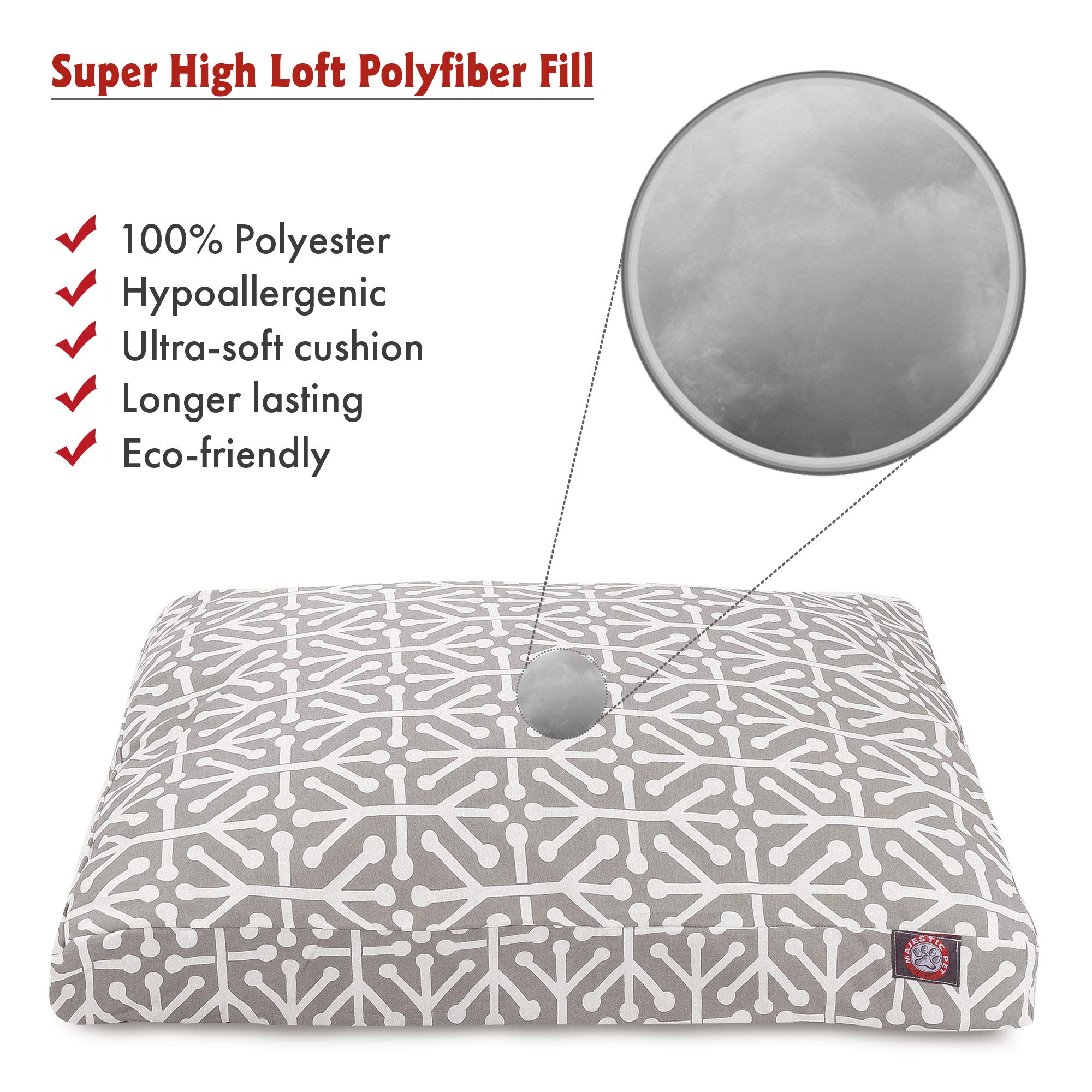 Gray Aruba Large Rectangle Indoor Outdoor Pet Dog Bed With Removable Washable Cover By Majestic Pet Products
