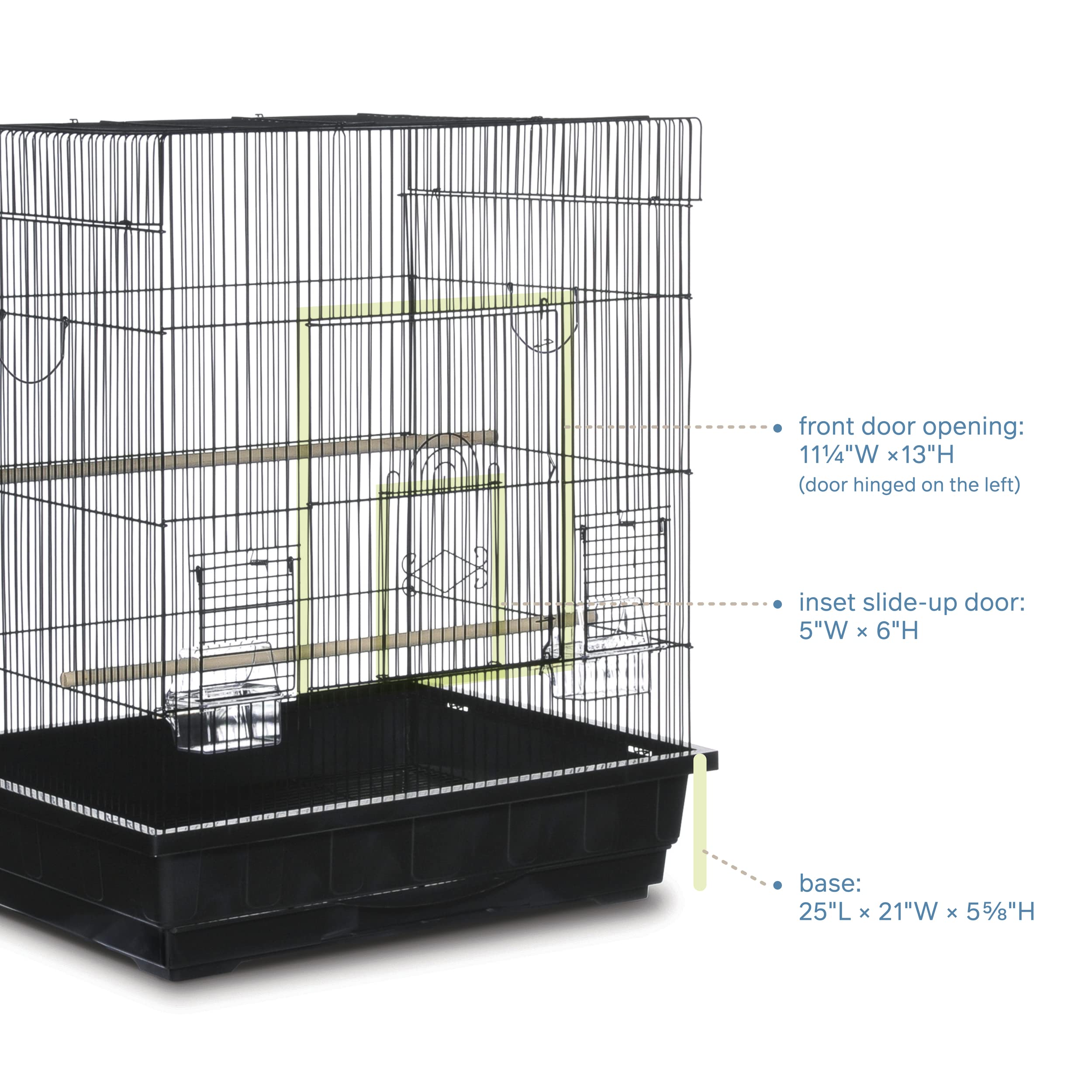 Prevue Pet Products Square Top Parakeet Cage, Black