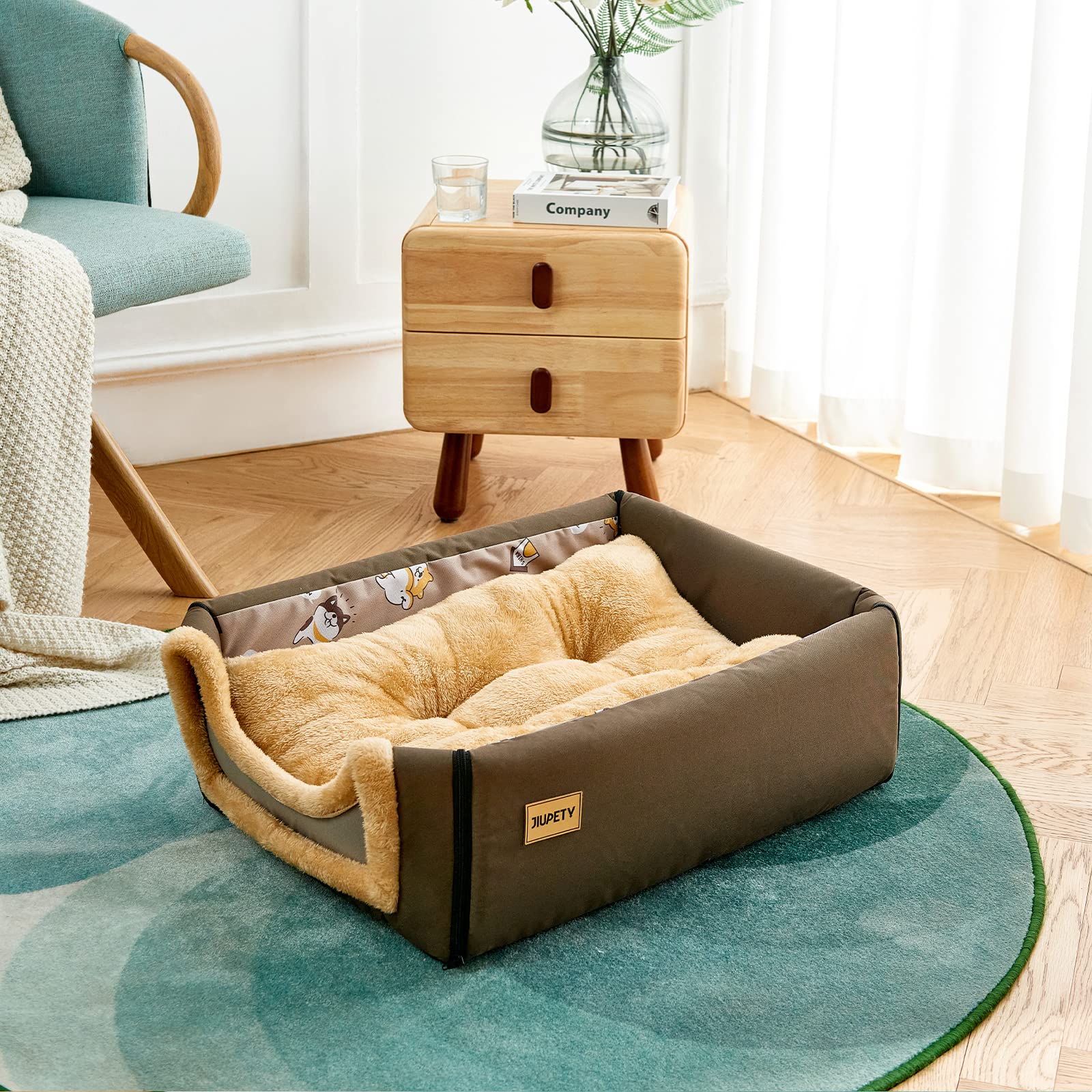 Jiupety Indoor Dog House, 2 In 1 Portable Foldable House Bed With Cover, Pet Tent & Cave Bed For Small Medium Dog, L(24''  18''
