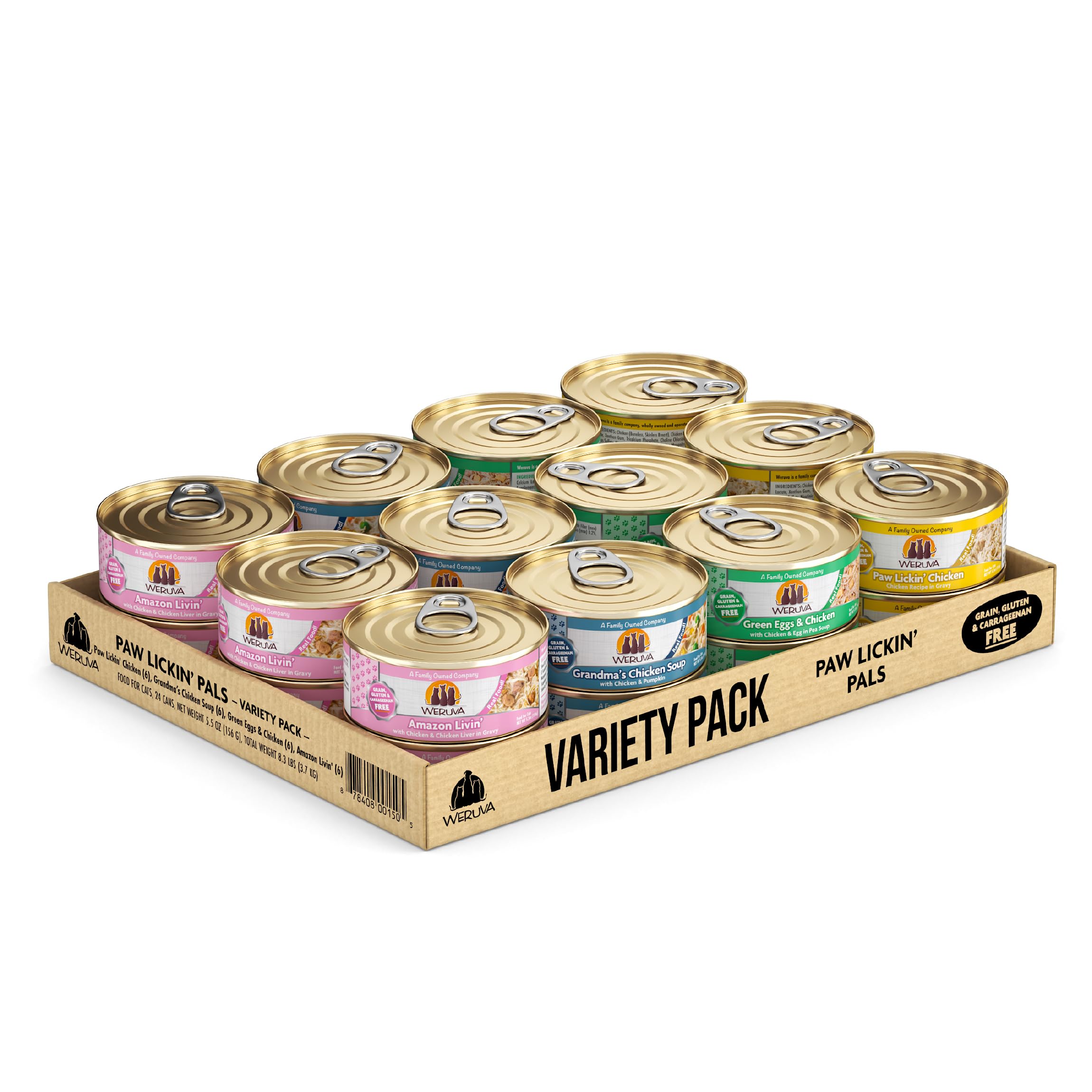 Weruva Classic Cat Food, Variety Pack, Paw Lickin Pals Wet Cat Food, 5.5oz Cans (Pack of 24)