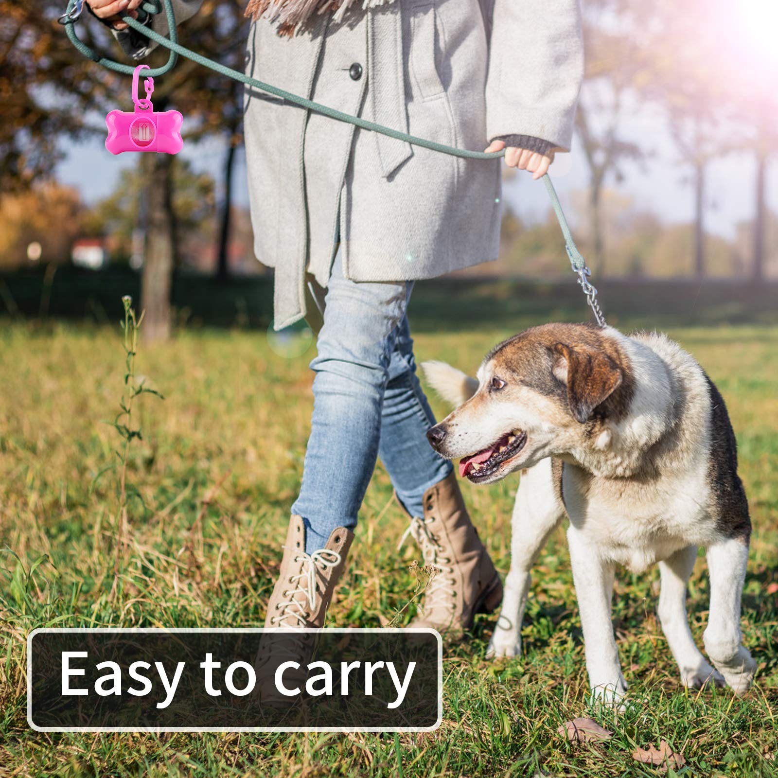 Arroyner 5 Pack Bone Shaped Poop Bag Dispenser Pet Waste Disposal Bag Dispenser (Random Color)