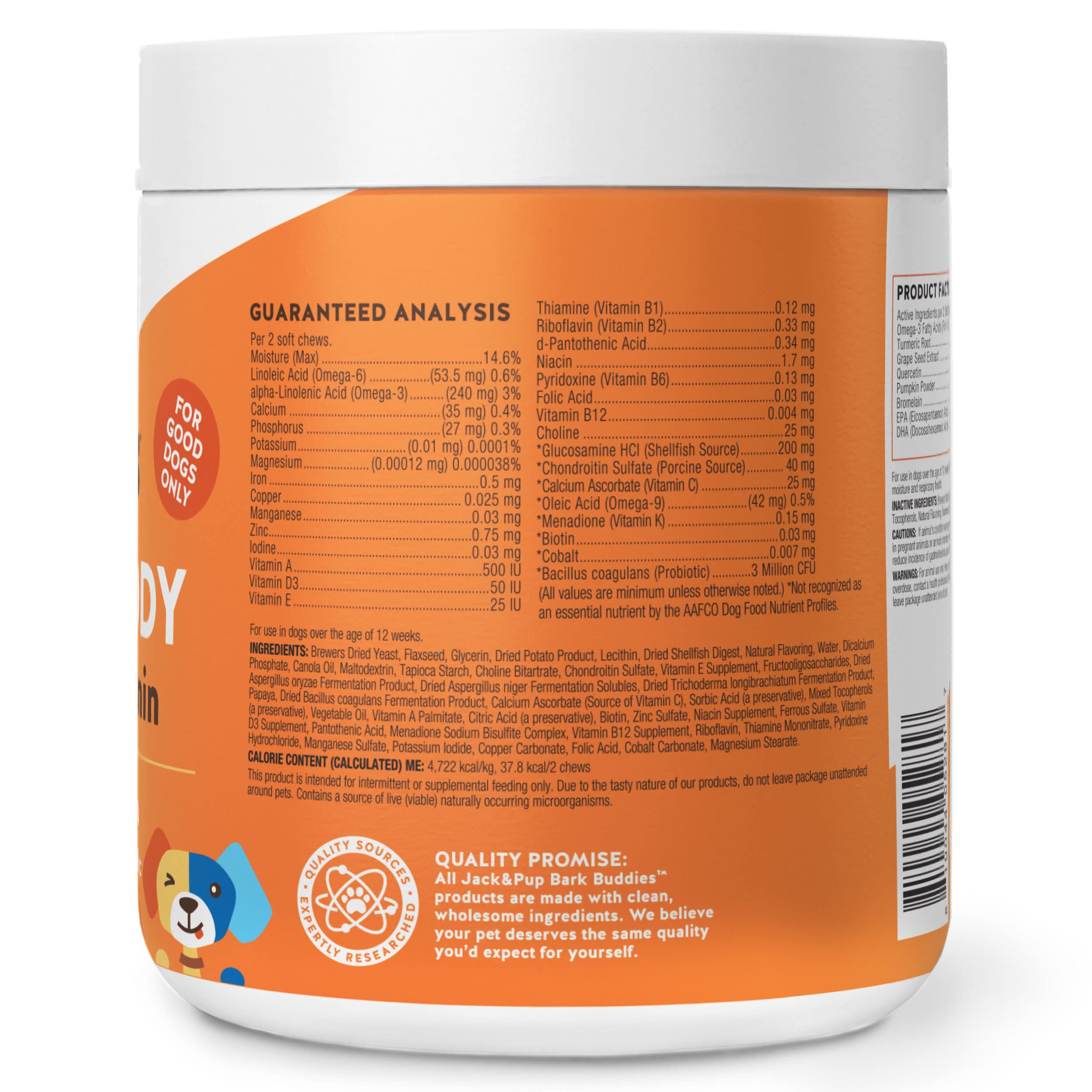 Jack & Pup Dog Multivitamins - Chewable Soft Chews for Puppies, 60ct