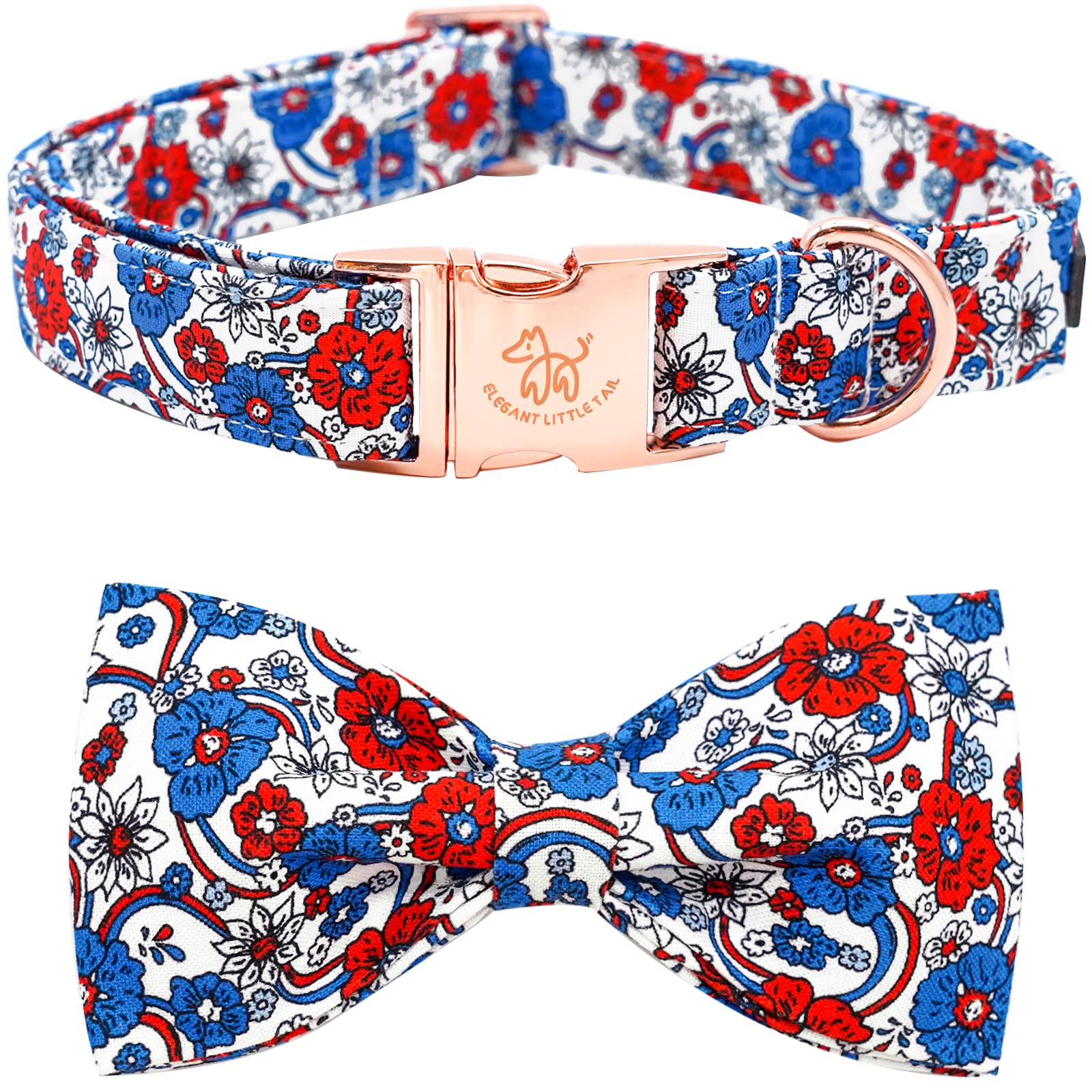 Elegant Little Tail Independence Dog Collar, 4Th Of July Patriotic Bowtie Dog Collars Holiday Pet Gift Adjustable Soft Puppy Col