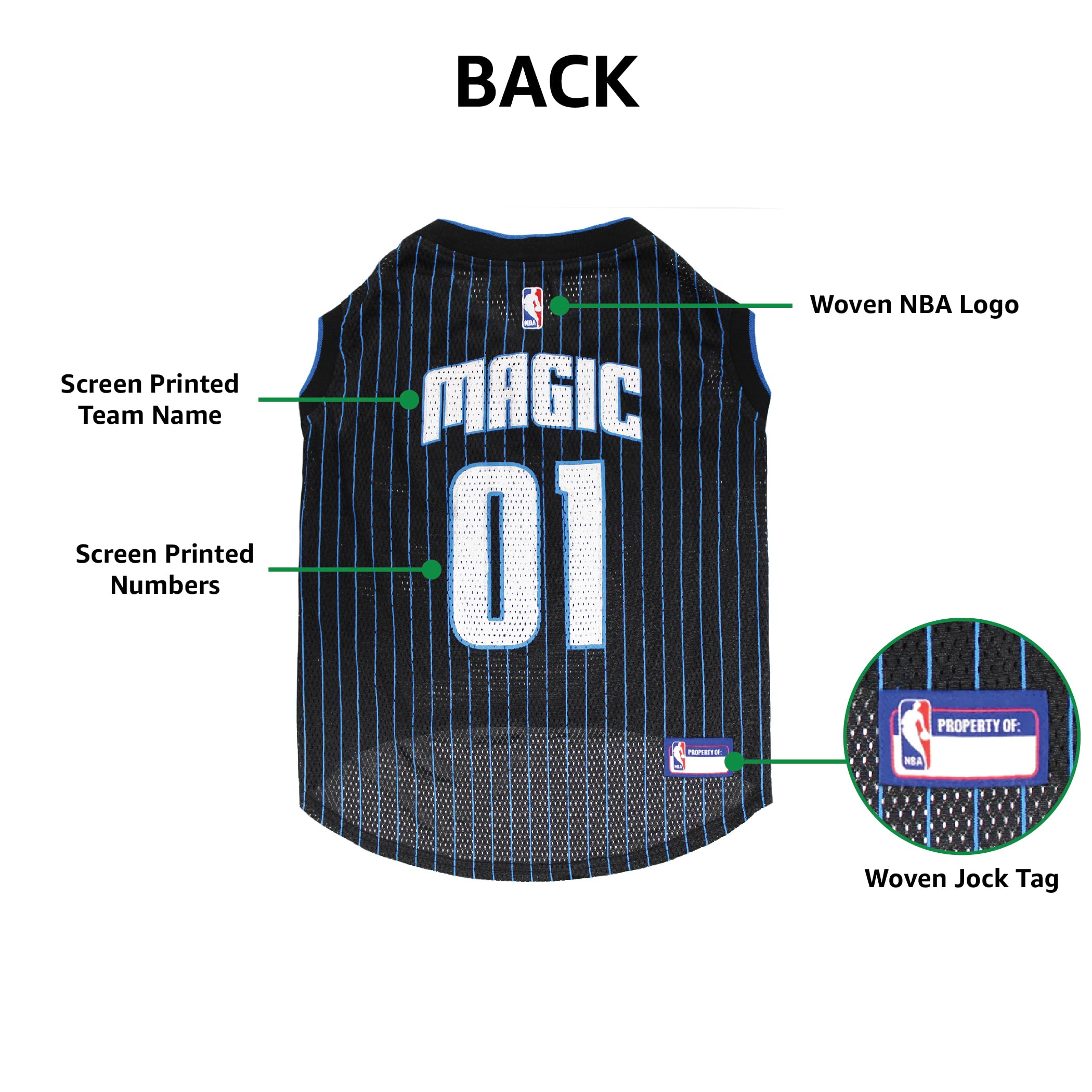 Pets First NBA ORLANDO MAGIC DOG Jersey, Large - Tank Top Basketball Pet Jersey