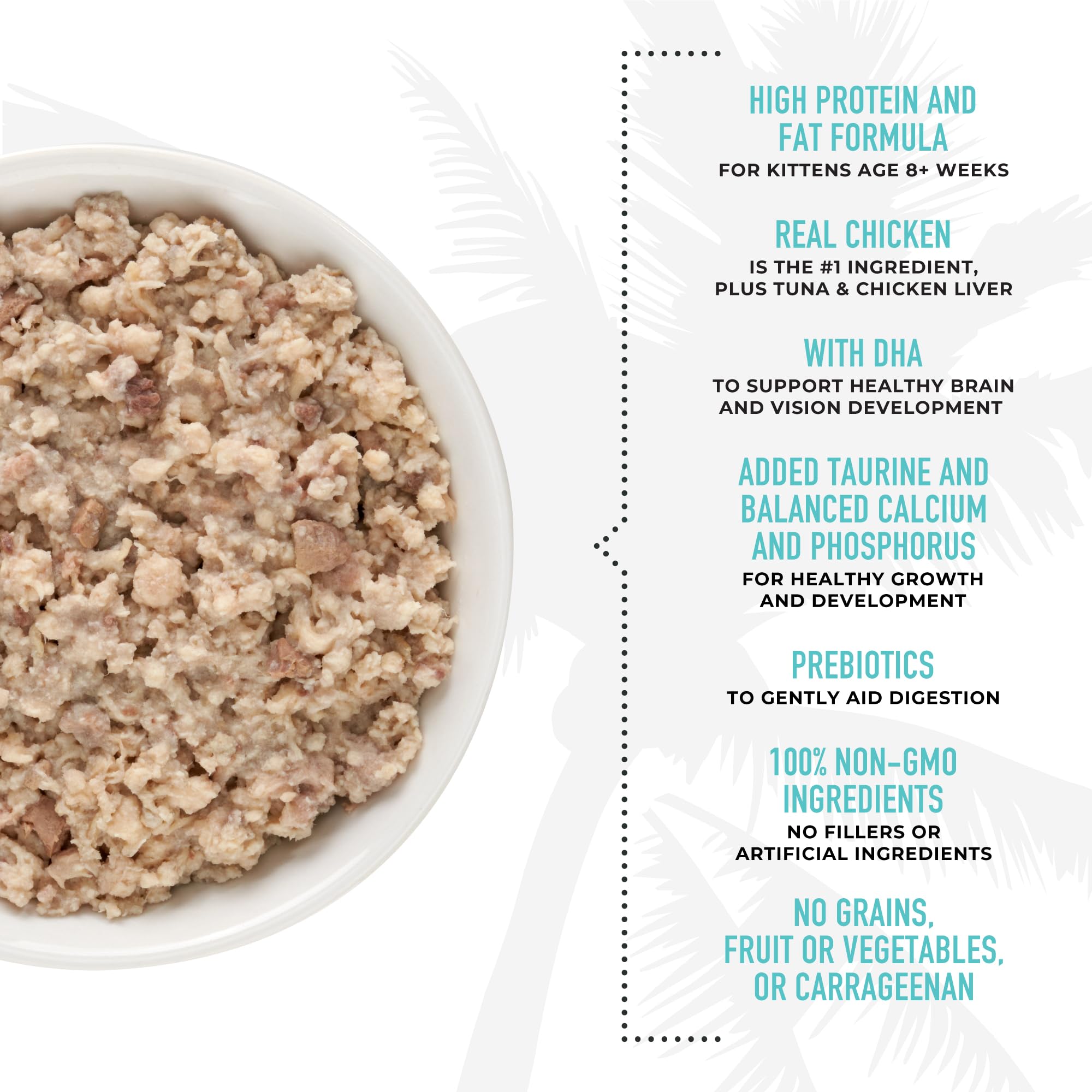 Tiki Cat Baby, Chicken Tuna & Chicken Liver Shreds, High-Protein and Flavorful, Wet Cat Food for Kittens 8 Weeks Plus, 2.4 oz. C