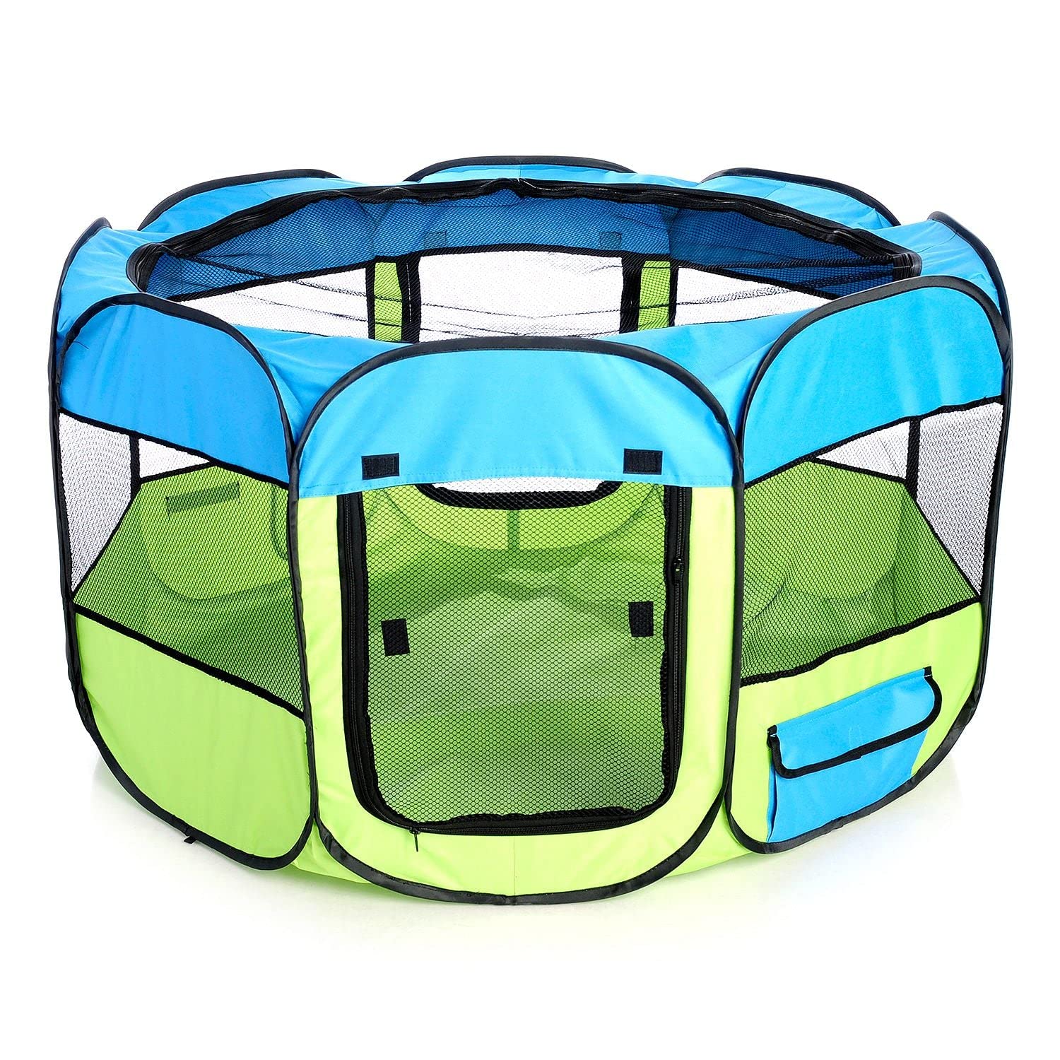 All-Terrain Lightweight Easy Folding Wire-Framed Collapsible Travel Pet Playpen(D0102H7LCKY.)
