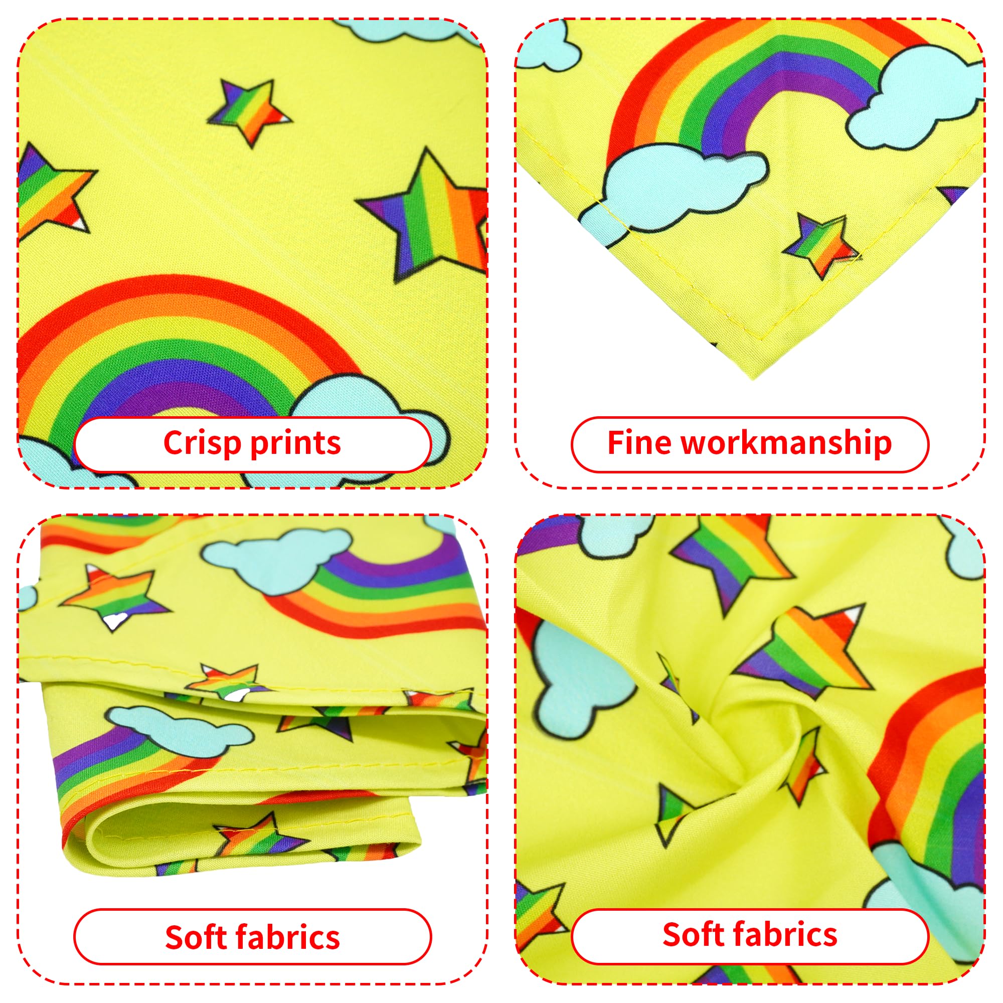 Jpgdn 100Pcs Pride Day Dog Bandanas Bulk Rainbow Adjustable Triangle Bibs Scarves Kerchief For Small Medium Boys Girls Grooming