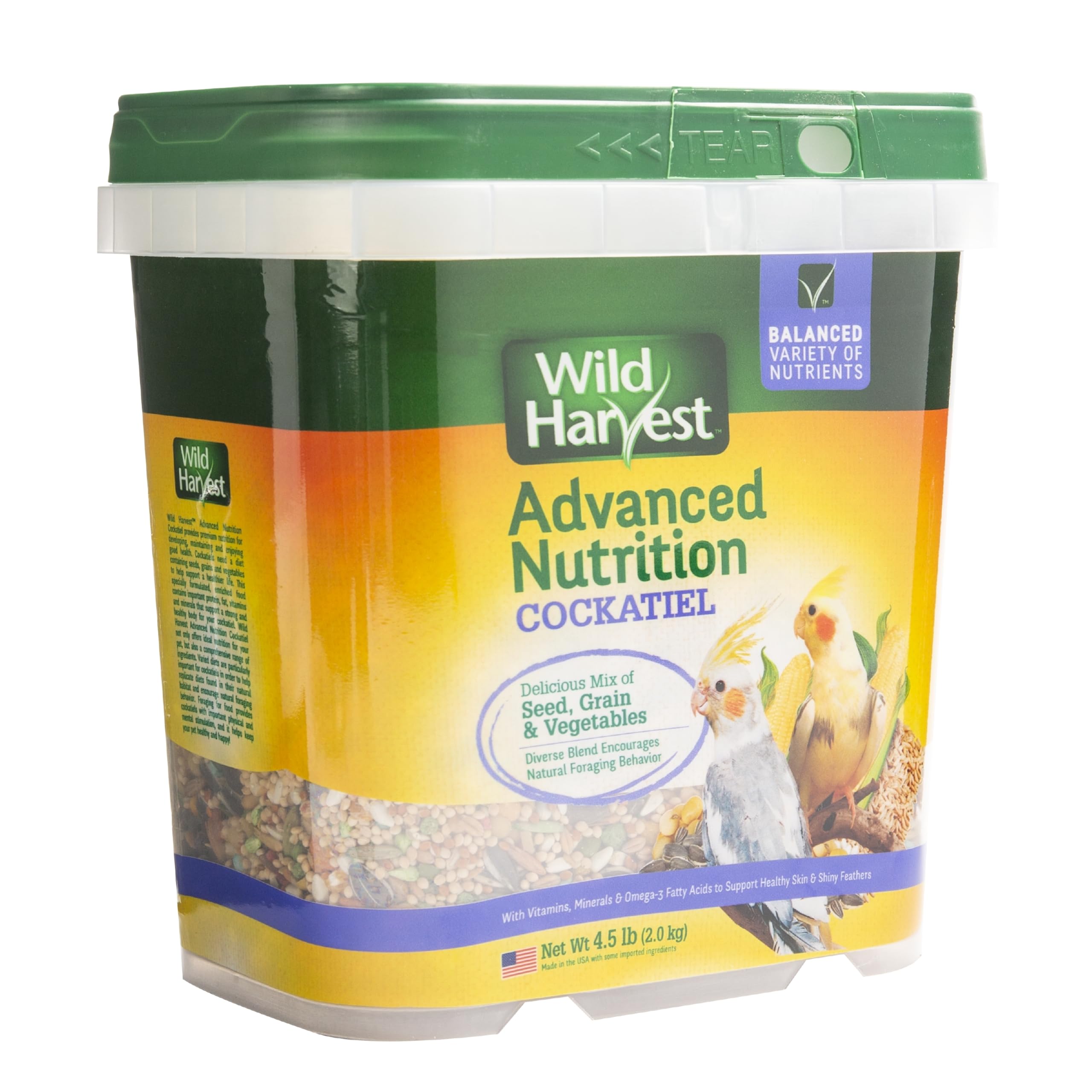 Wild Harvest WH-83541 Wild Harvest Advanced Nutrition Diet for Cockatiels, 4.5-Pound