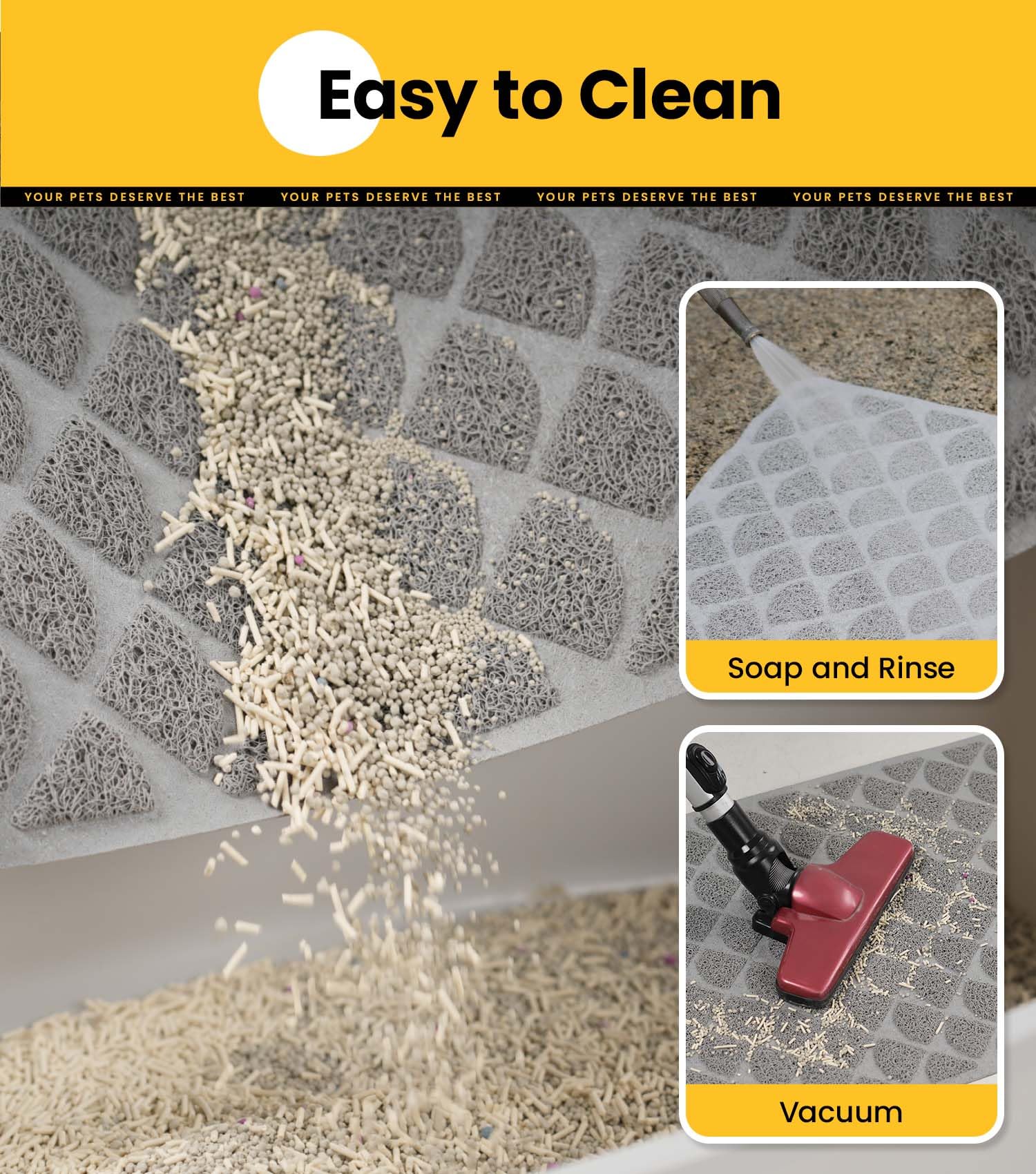 Conlun Cat Litter Mat Litter Trapping Mat, 47    X 35    Premium Durable Pvc Cat Litter Box Mat With Scatter Control, Non-Slip,