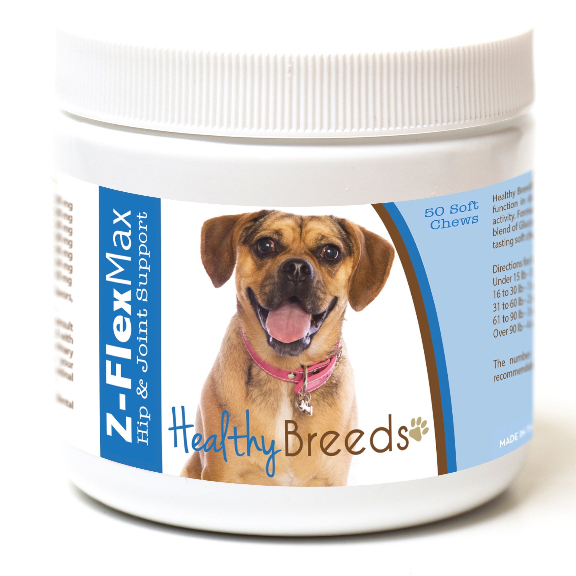 Healthy Breeds Puggle Z-Flex Max Hip and Joint Soft Chews 50 Count