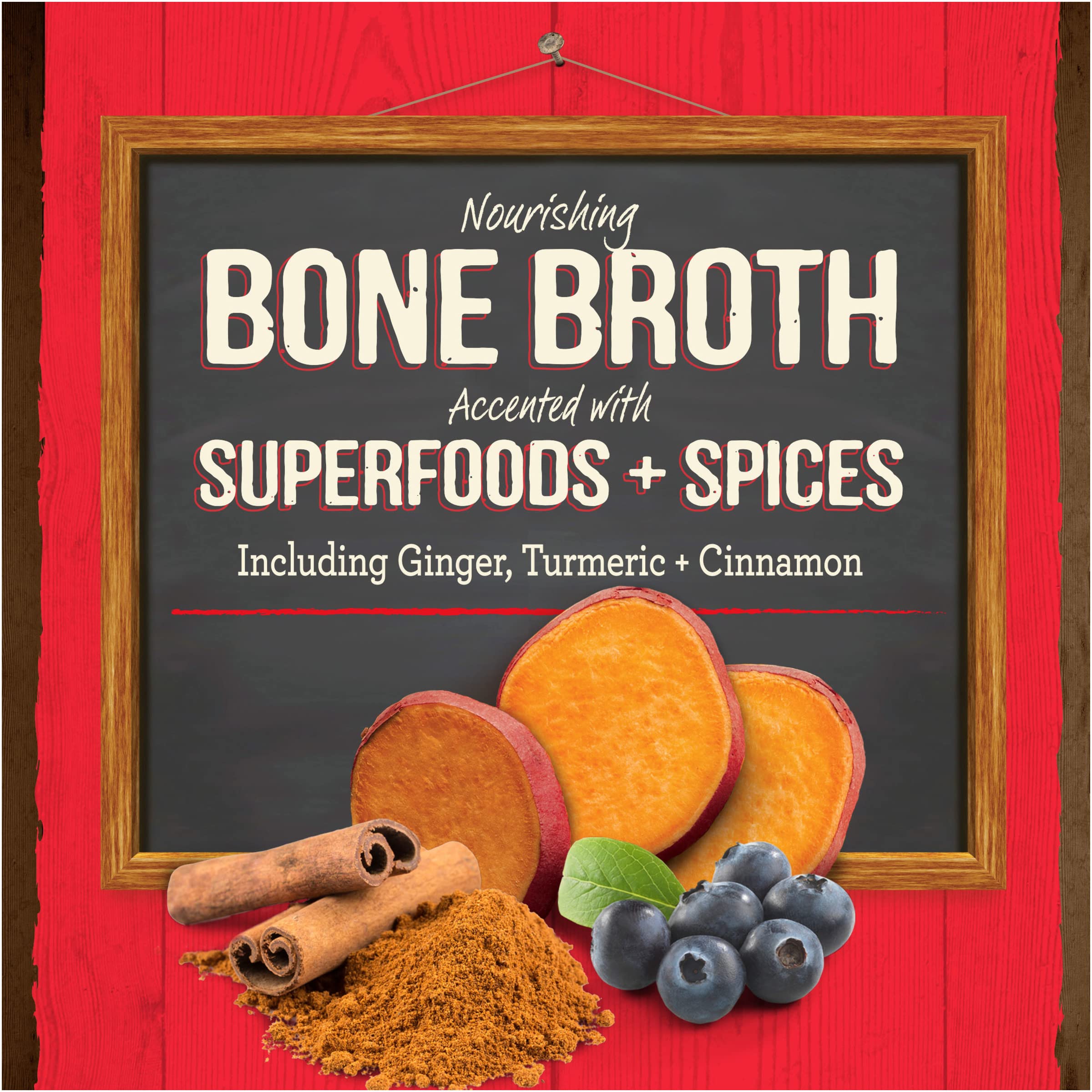 Merrick Grain Free Bone Broth, Premium Human Grade And Gluten Free Dog And Cat Food Topper Pouches, Beef - 7 oz. Pouch