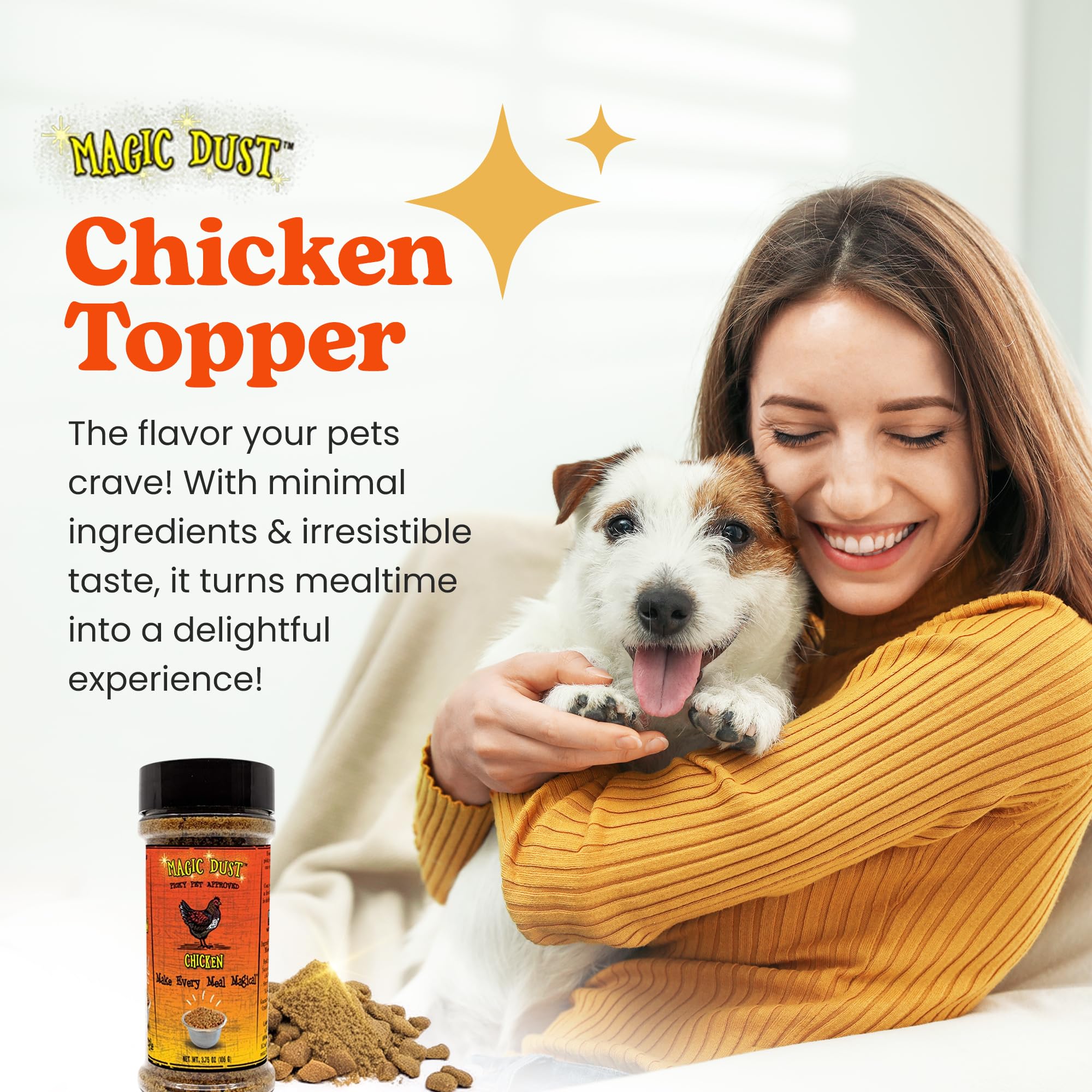 Wild Meadow Farms - Magic Dust Chicken Jerky Topper, Single Protein Pet Food Topper for Dogs & Cats, Enhance Flavor & Elevate Me