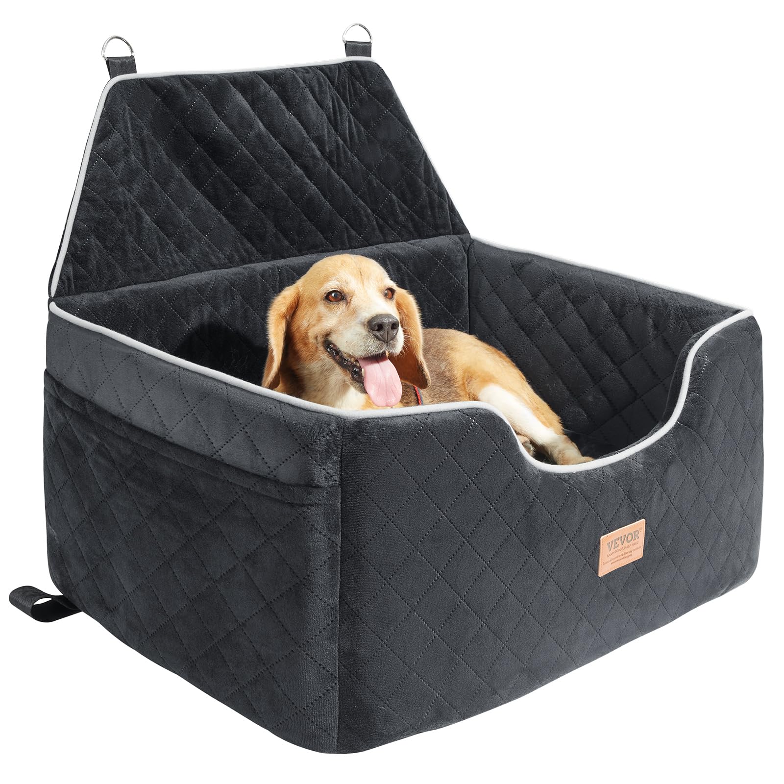 Vevor Dog Booster Car Seat Pet Car Seat For Medium Large Dog Up To 55 Lbs Black