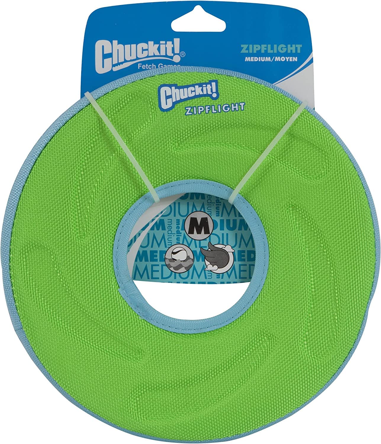 (4 Pack) Chuckit Zipflight Amphibious Dog Fly Ring Toy, Medium