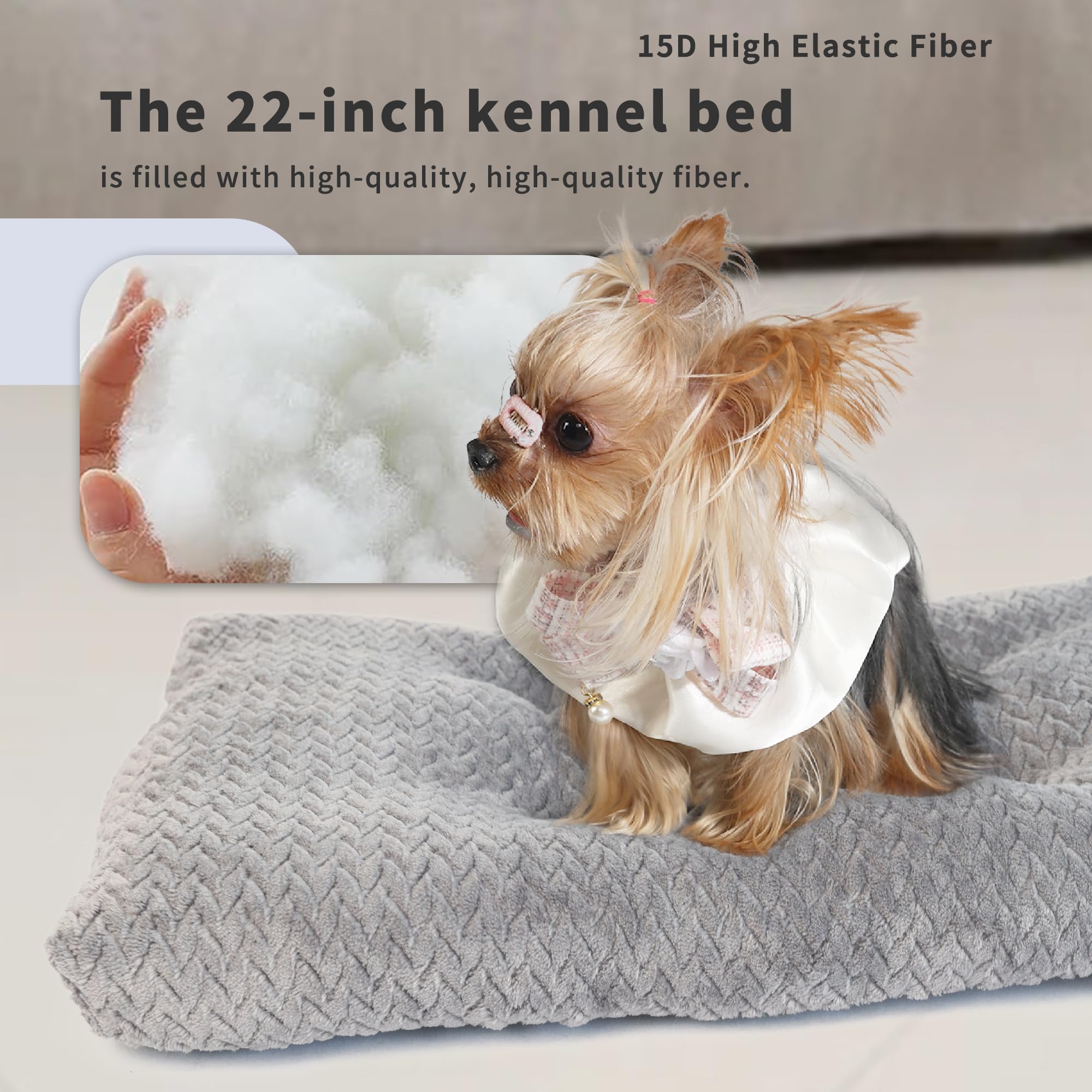 Necesitar Puppy Bed For Small Dogs Washable Crate Bed For Cages 22 Inch Warming Cozy Soft Pet Pad With Anti-Slip Up To 15 Lbs Pe