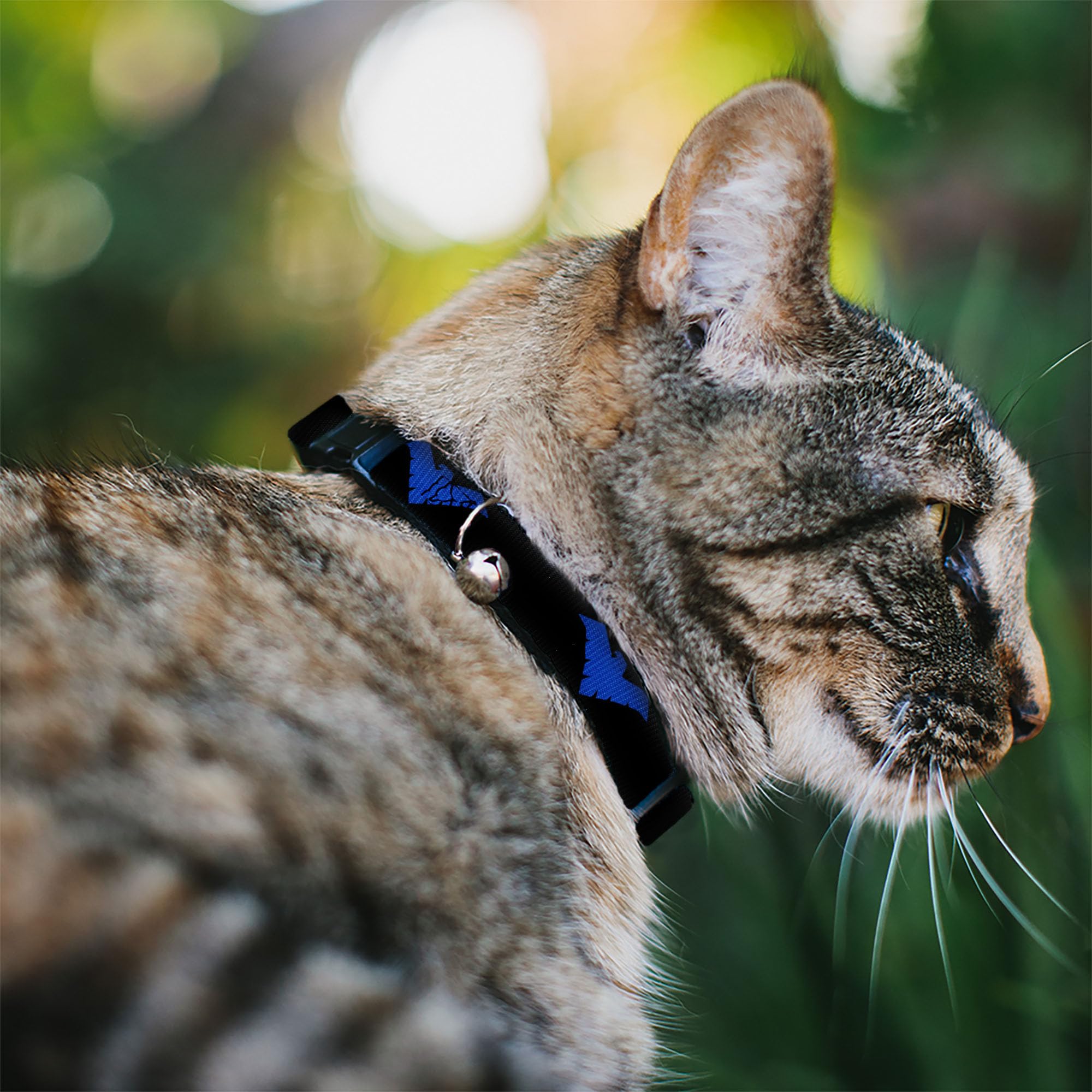 Cat Collar Breakaway Nightwing Logo Black Blue 8 To 12 Inches 0.5 Inch Wide