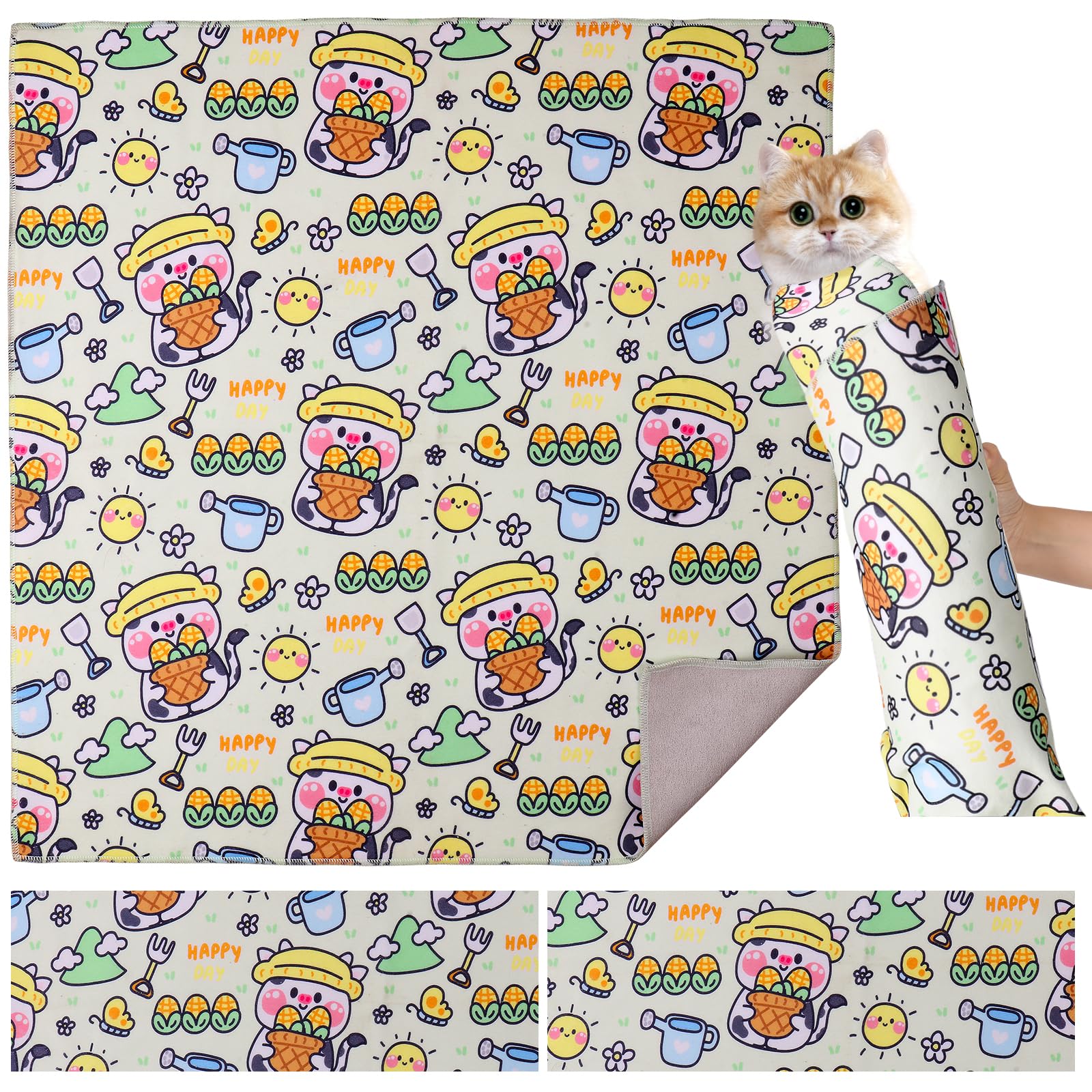 Xuyedoglsh Cat Wrap For Grooming,Cat Wrap For Cutting Nails,Self-Adherent Soft Cat Blanket,Restrain The Cat To Keep Calm,Anti-Bi