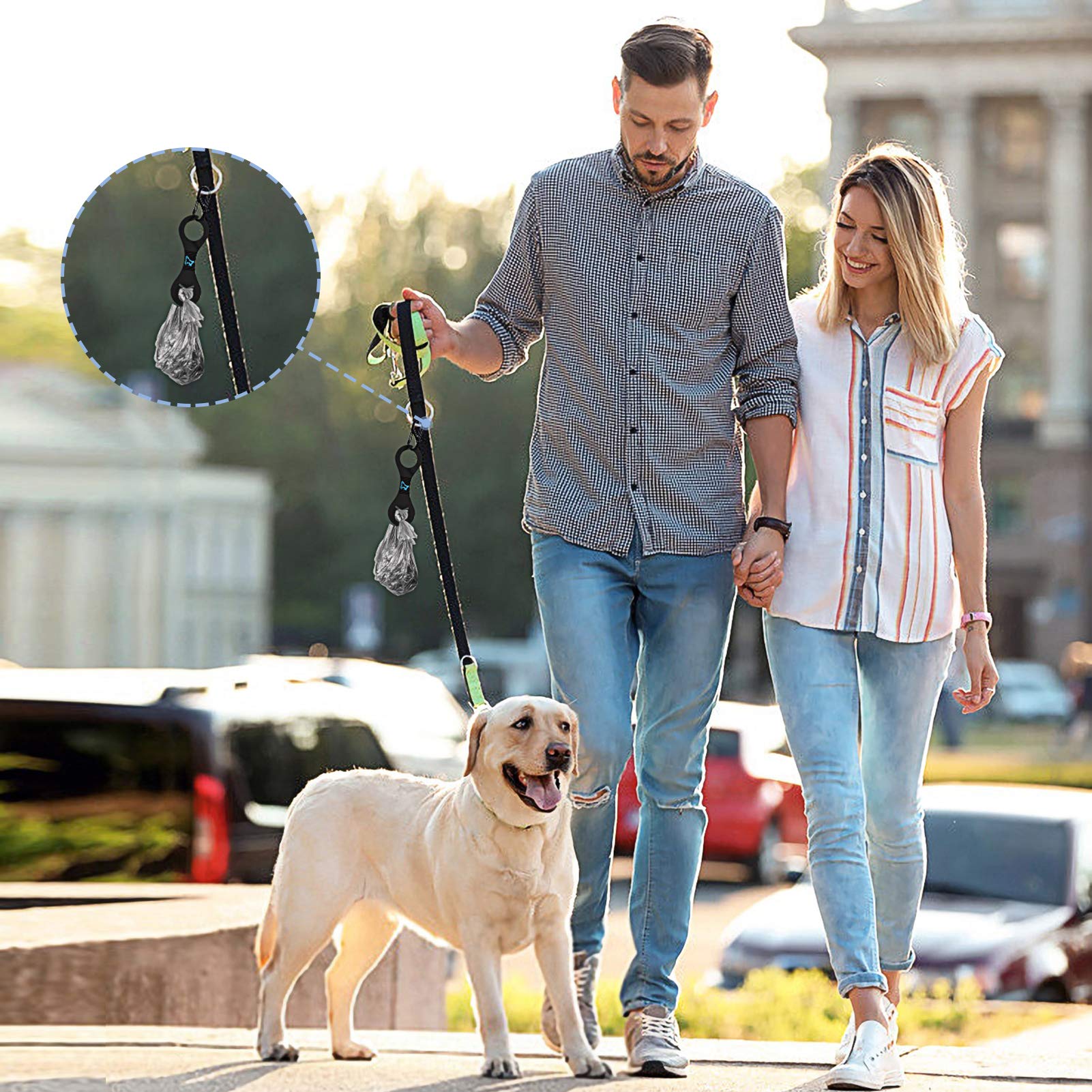 Puppydoggy Dog Poop Bag Holder For Leash Waste Bag Carrier Dog Poop Bag Dispenser For Walking Running Bicycle Accessory 4 Pieces (White)