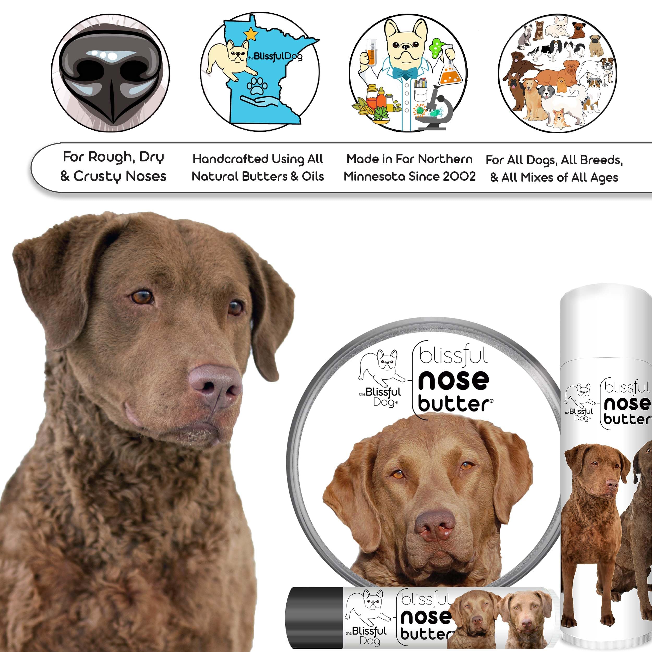 The Blissful Dog Chesapeake Bay Retriever Unscented Nose Butter, 2-Ounce