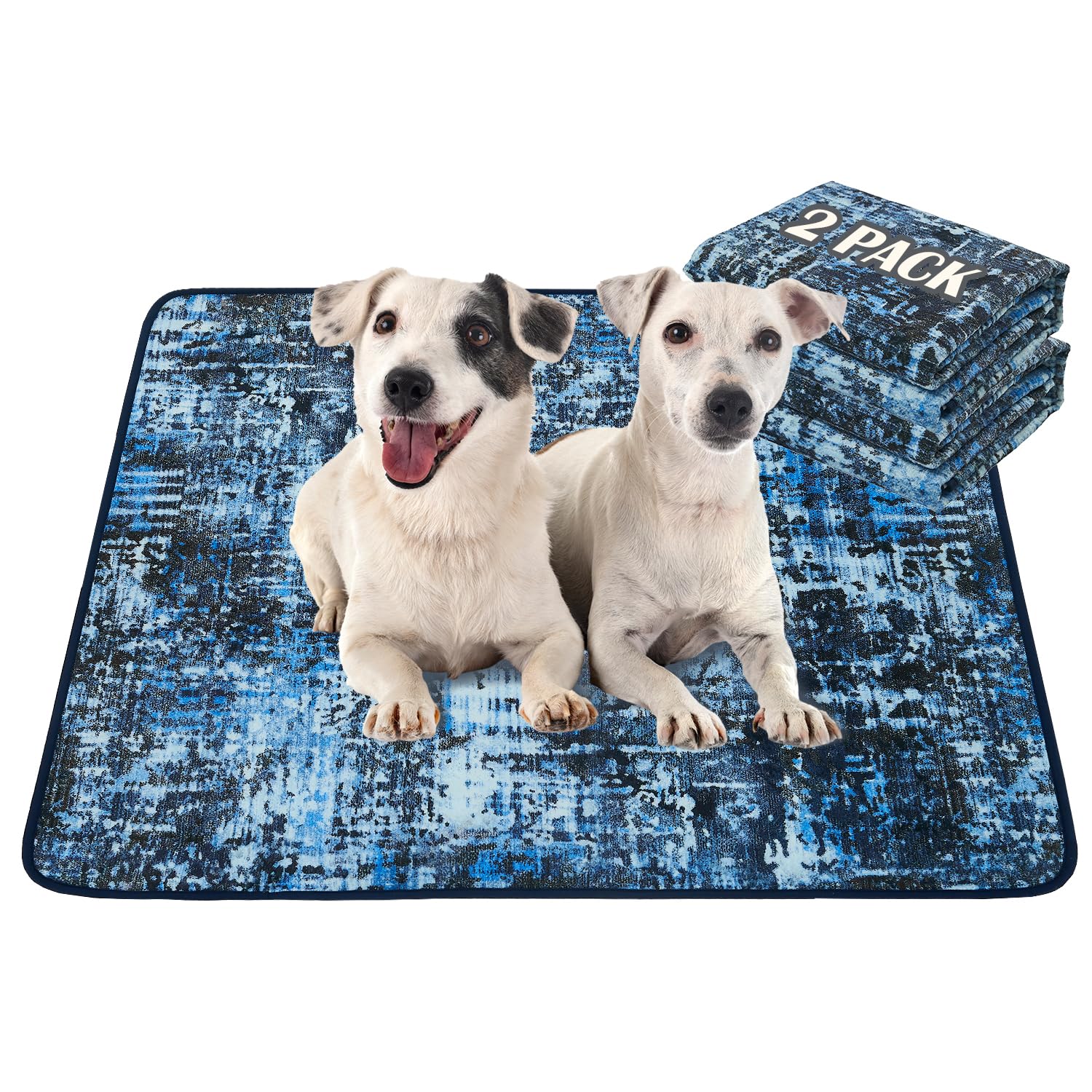 Qeils Washable Pee Pads For Dogs, 2 Pack Reusable Puppy Pads 36'X41' Super Absorbent Leakproof Dog Training Pads, Non-Slip Potty Pads For Floor, Crate, Couch, Whelping Pads Litter Mat Puppy Supplies