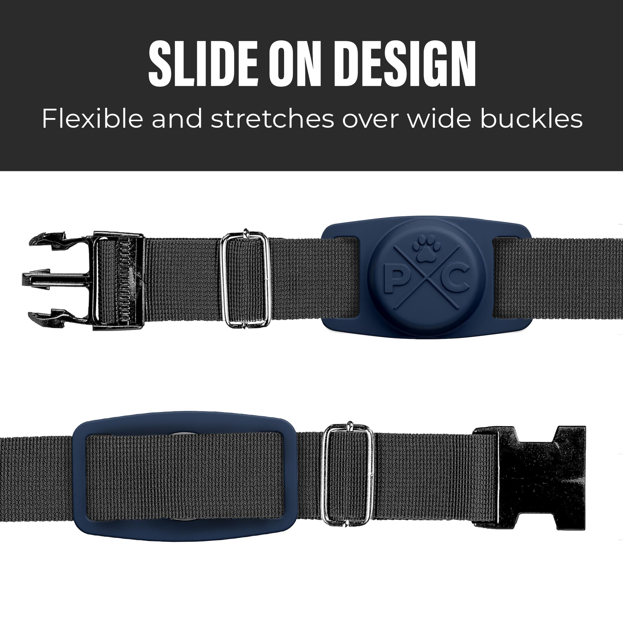Pup Culture (2 Pack) Airtag Dog Collar Holder - Durable And Protective Dog Collar Airtag Holder- Track Your Pet Using Apple Airt