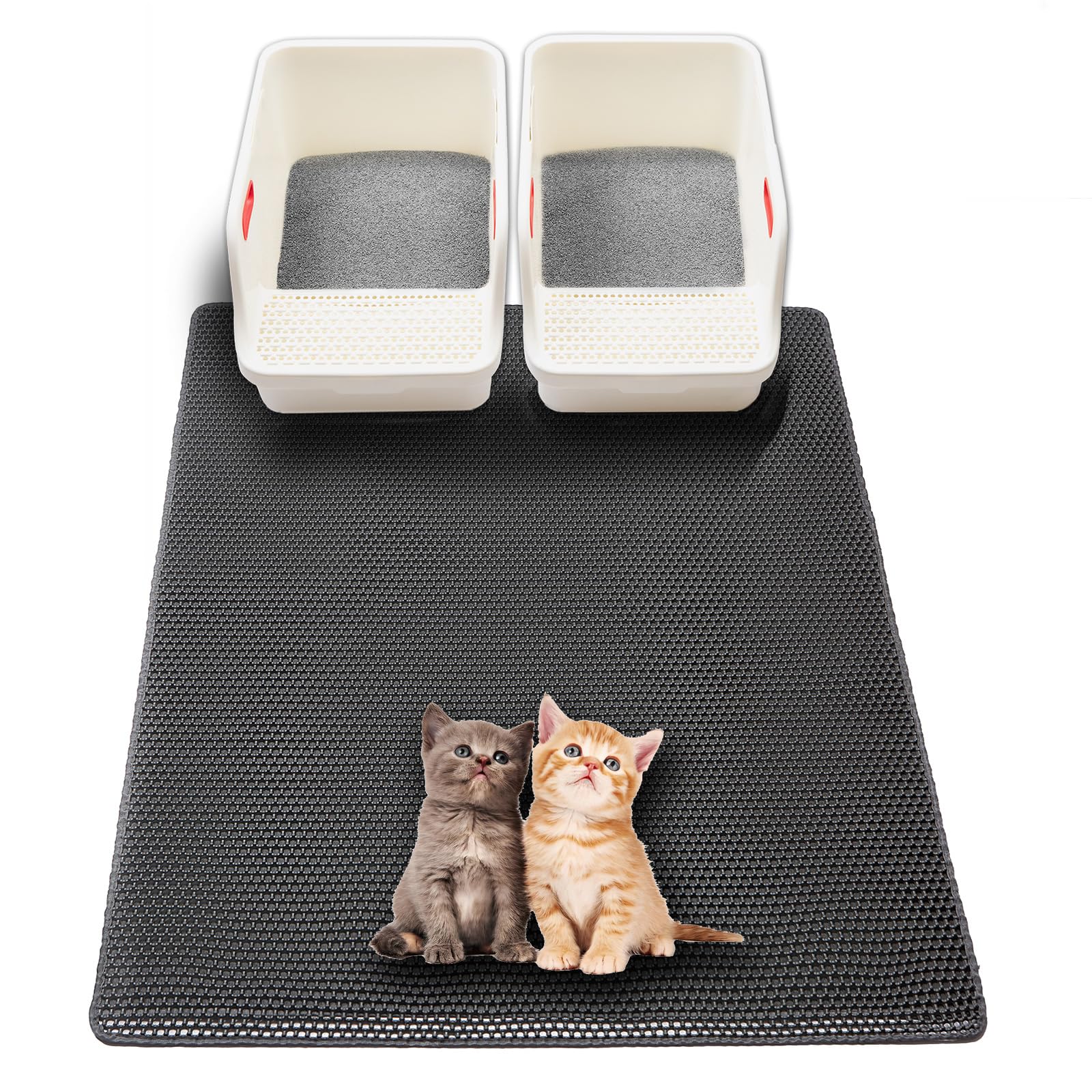 Extra Large Cat Litter Mat, Xl 47'X28' Litter Trapping Mat For Cat,Litter Box Matt For Indoor, 2 Layer Catcher Rug For Multipl
