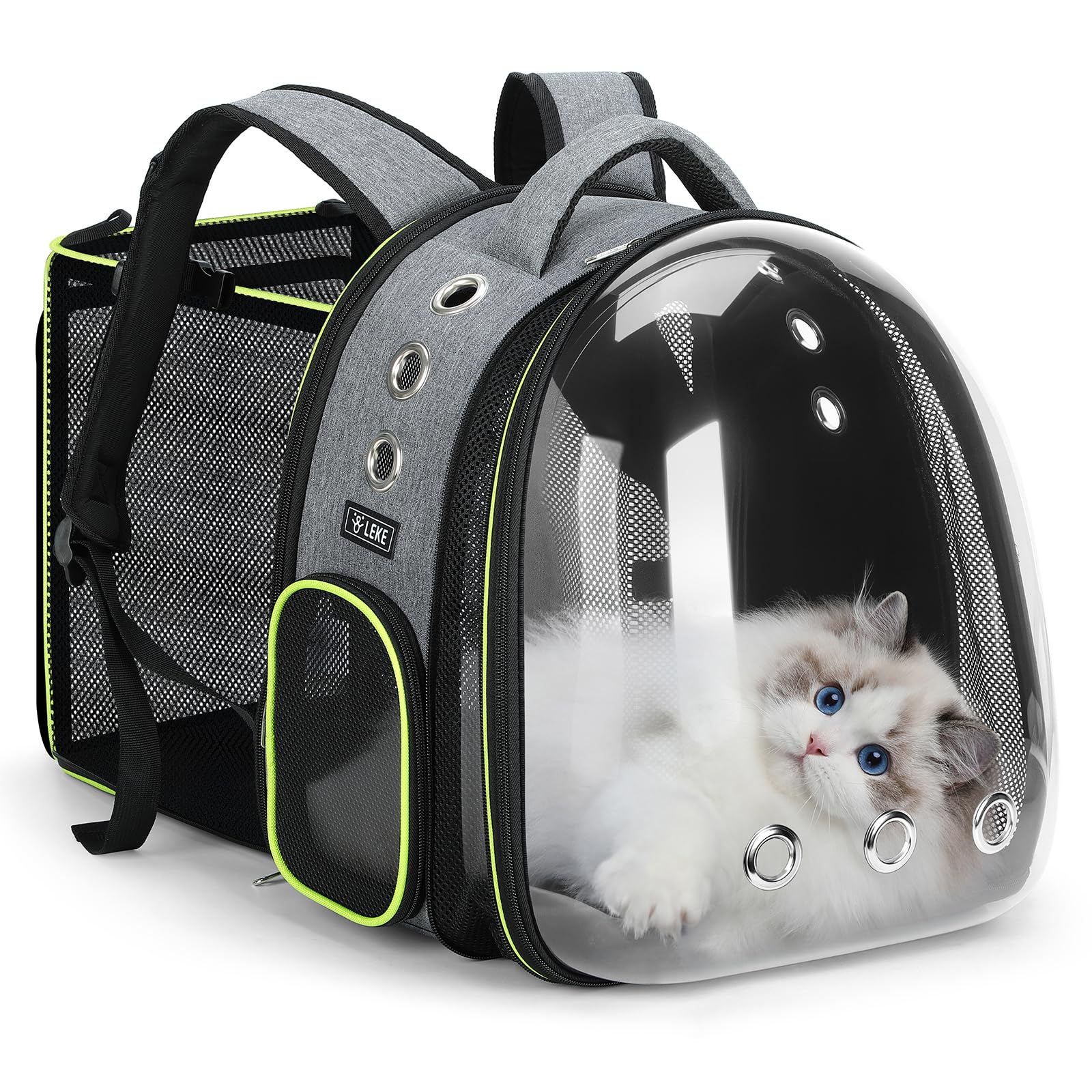 Limited Stock Lekereise Cat Bubble Backpack Carrier - Expandable Large Space Cat Backpack for Kitty Small Dog up to 18lbs, Trans