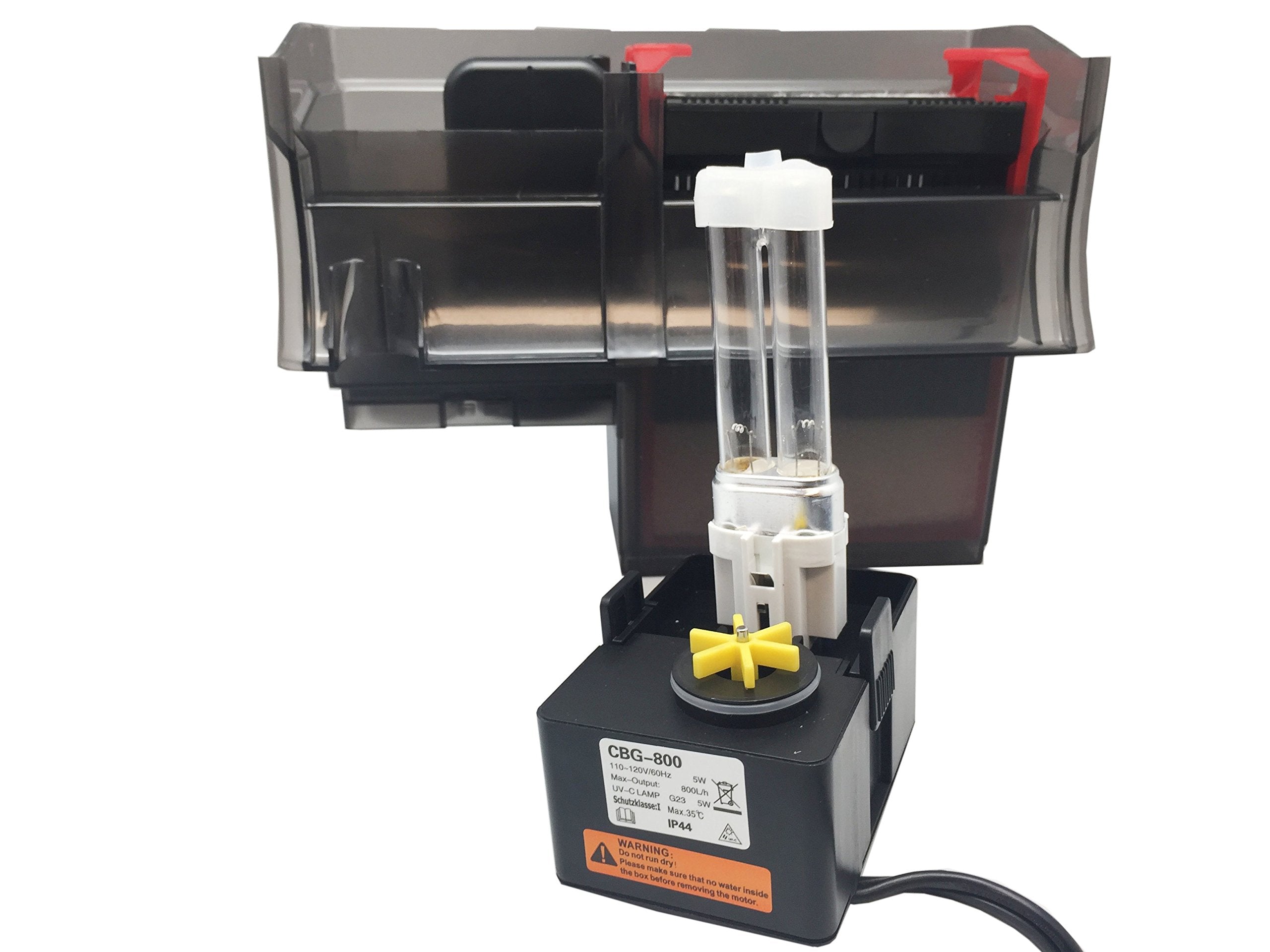 Grech Cbg-800 5W Uv Sterilizer Hang-On Back Filter, 20-50 Gallon/211 Gph, Black