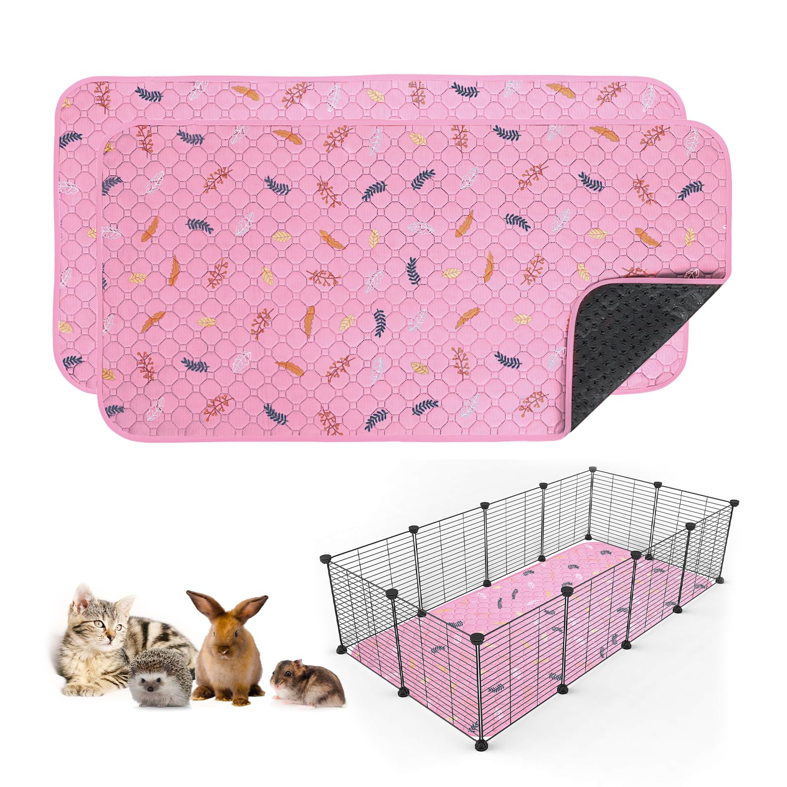 Sunheir Washable Pee Pads For Dogs Large 48'' X 48'' 2-Pack Reusable Puppy Pads Pet Training Pads, Absorb Dog Mats, Whelping Pad