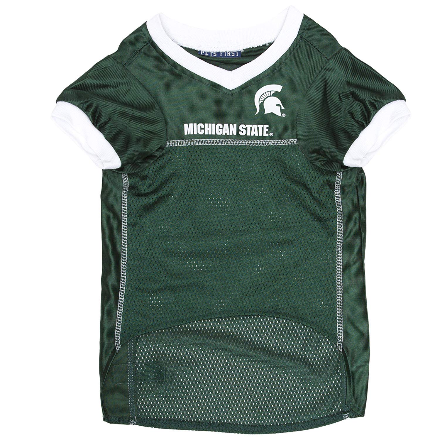 Pets First NCAA College Michigan State Spartans Mesh Jersey for DOGS & CATS, X-Large. Licensed Dog Jersey with your Favorite Foo