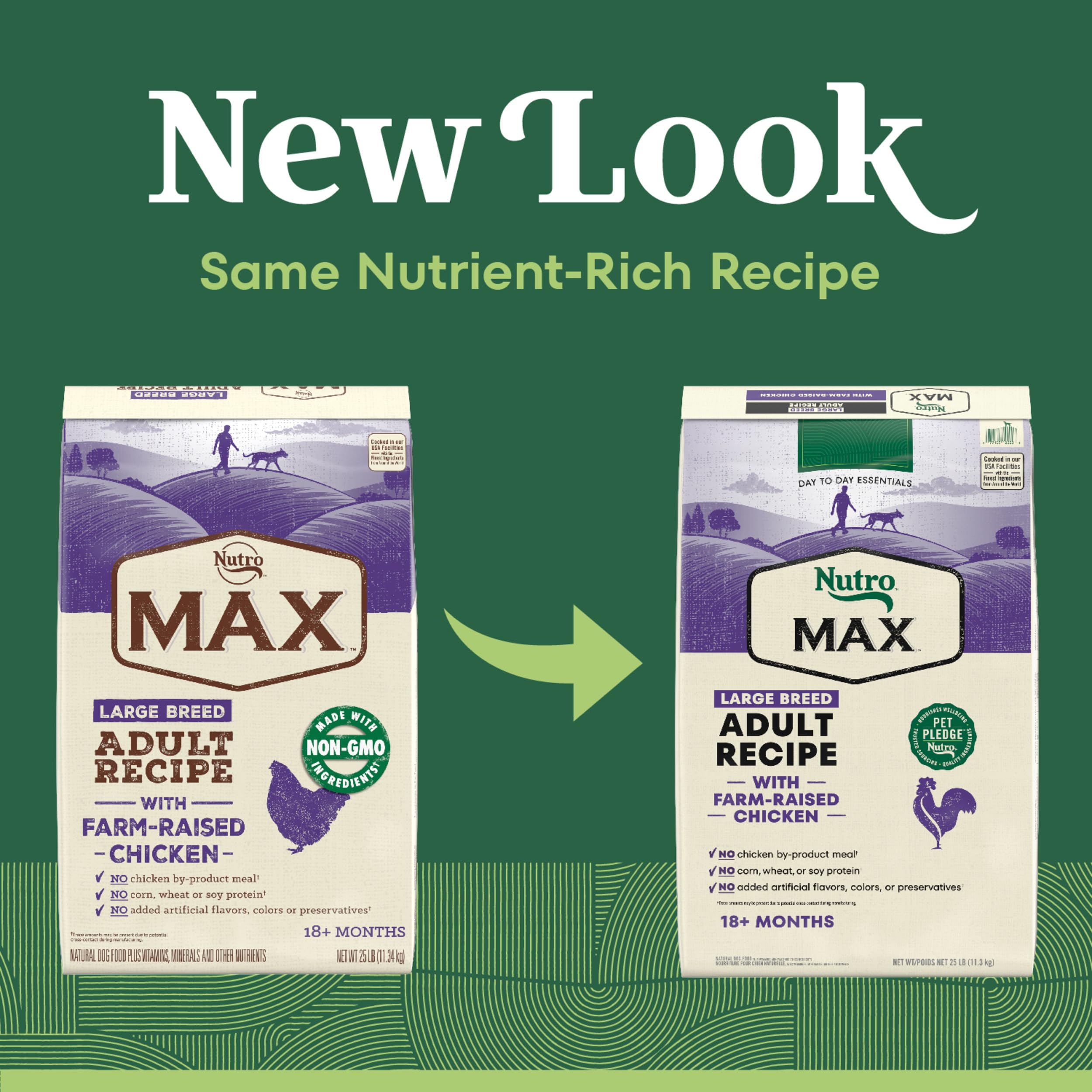 Nutro Max Adult Large Breed Dry Dog Food with Farm-Raised Chicken, 25 lb. Bag