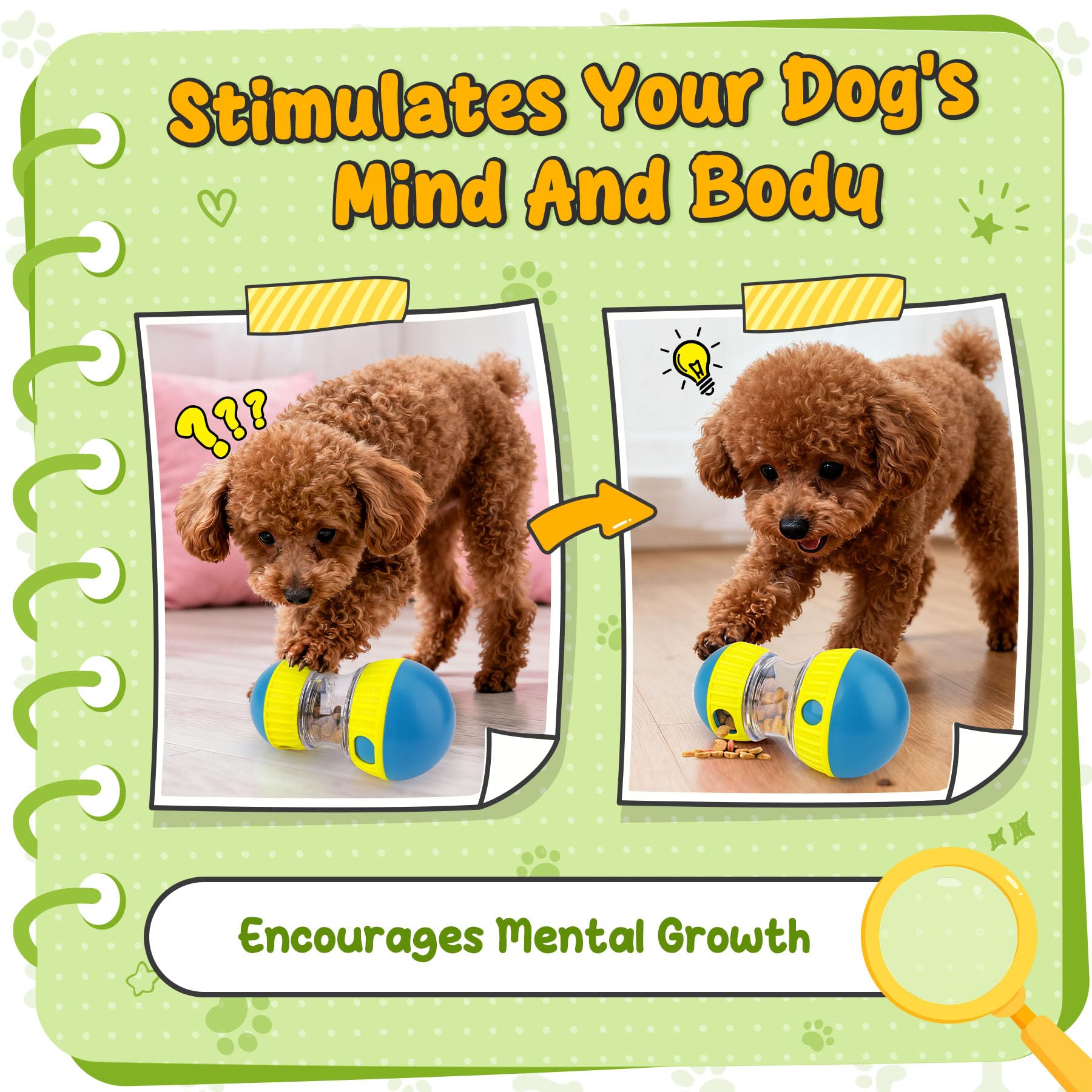 KIPRITII Enriching Slow Feeding Set for Dogs - Slow Feeder Dog Bowls & Interactive Toys with Puzzle-Based Enrichment for Smarter