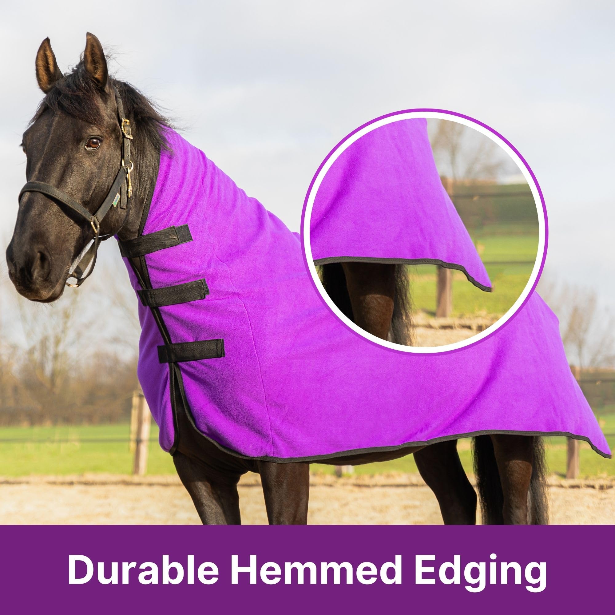 Resistance Long Lasting & Warm Soft Fleece Contour Cooler For Horse (X-Large (80''-82''), Purple)