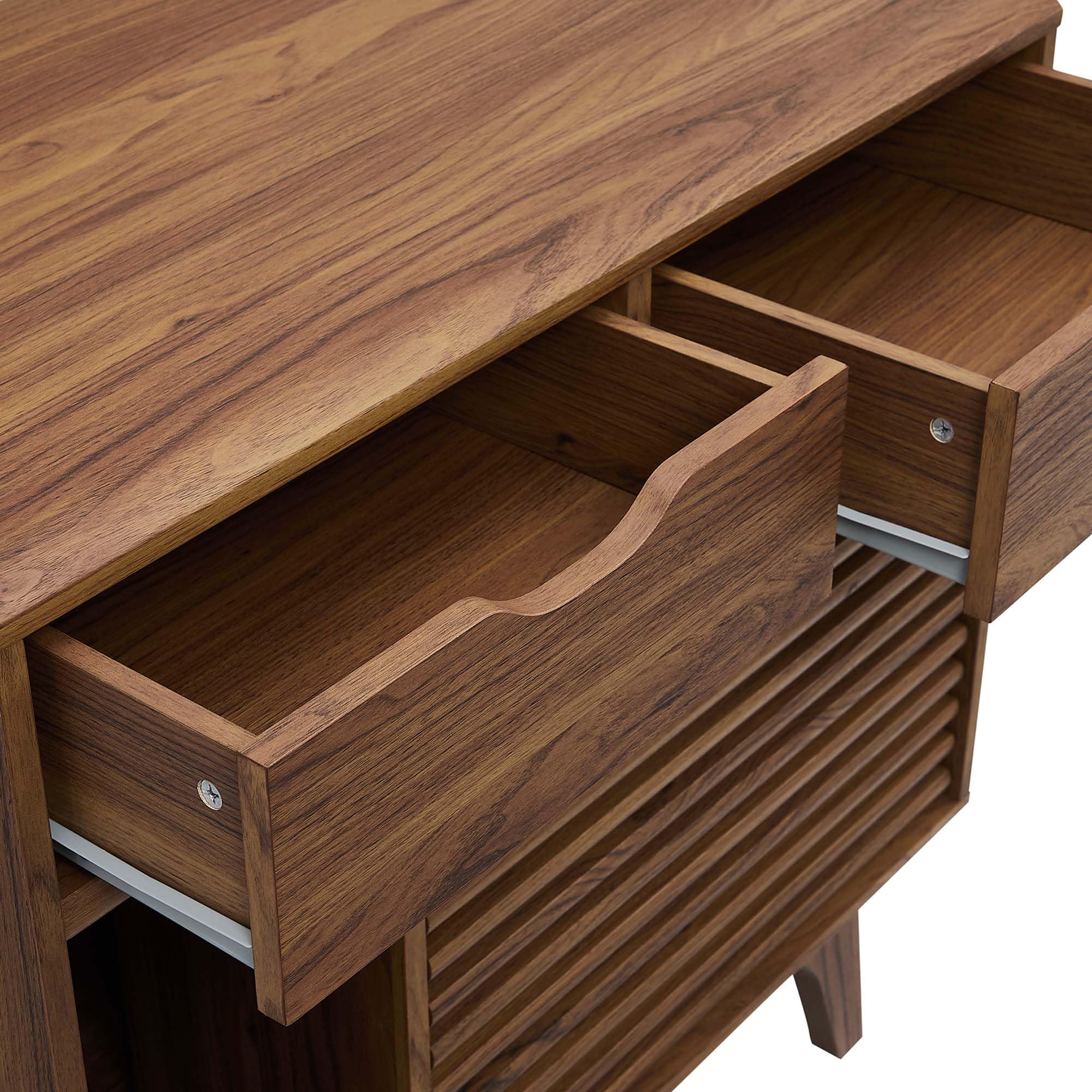 Modway Render Cat Cabinet, Walnut Wood, Model EEI-6796-WAL, Stylish Storage Solution