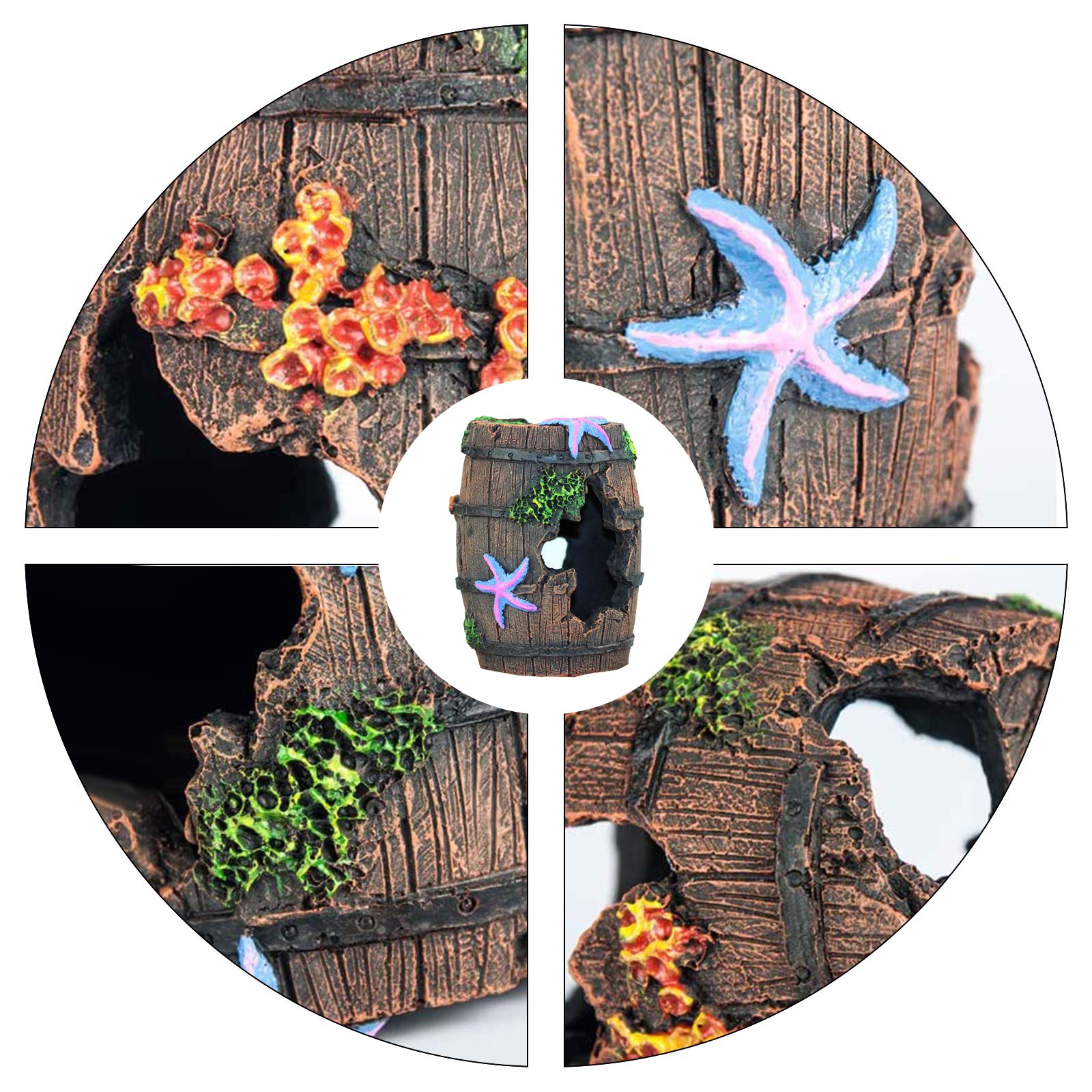 Wishlotus Aquarium Fish Tank Decorations, Aquarium Hideout House Theme Plastic Plants Fish Cave Aquarium Castle Mermaid Ornament