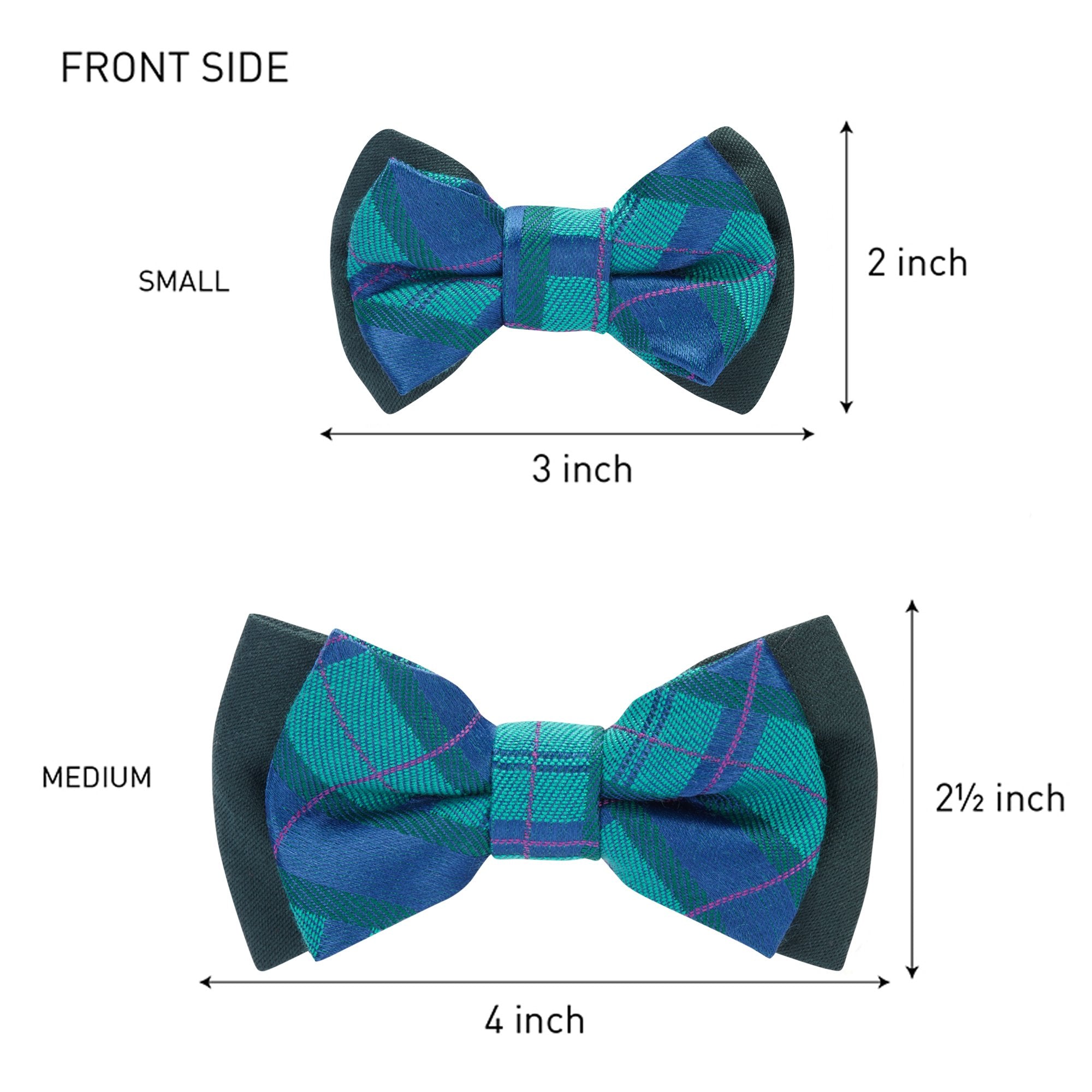 Blueberry Pet Gift Box With Pack Of 2 Handmade Dog Cat Bow Tie, Scottish Plaid Tartan Style Bowtie Set In Scarlet Red & Emerald Green, 4' * 2.5'