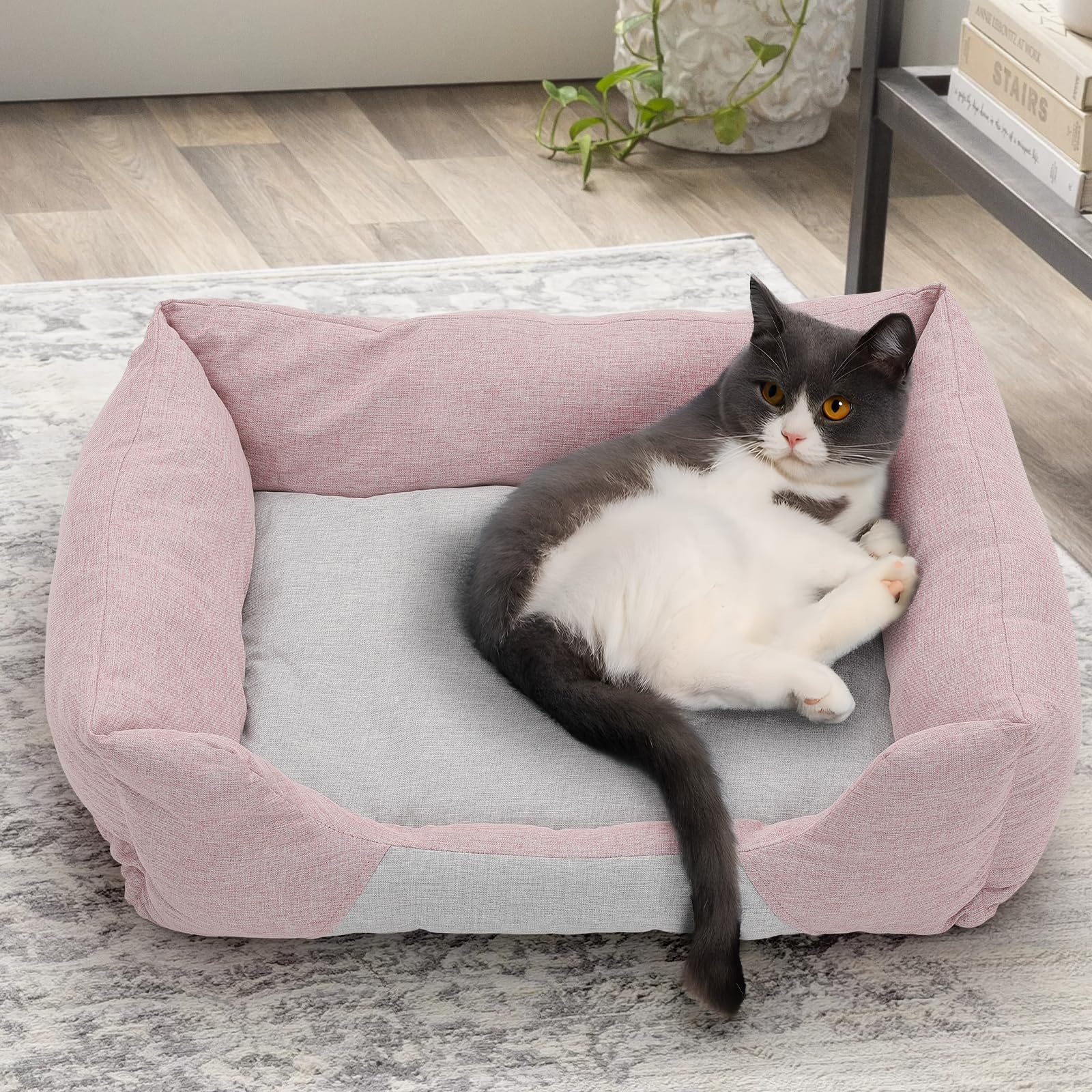 Magshion Calming Dog Beds For Large Dogs & Cats, Comfy Pet Sofa Bed, Machine Washable & Non-Slip Bottom Pet Couch, Durable Scrat