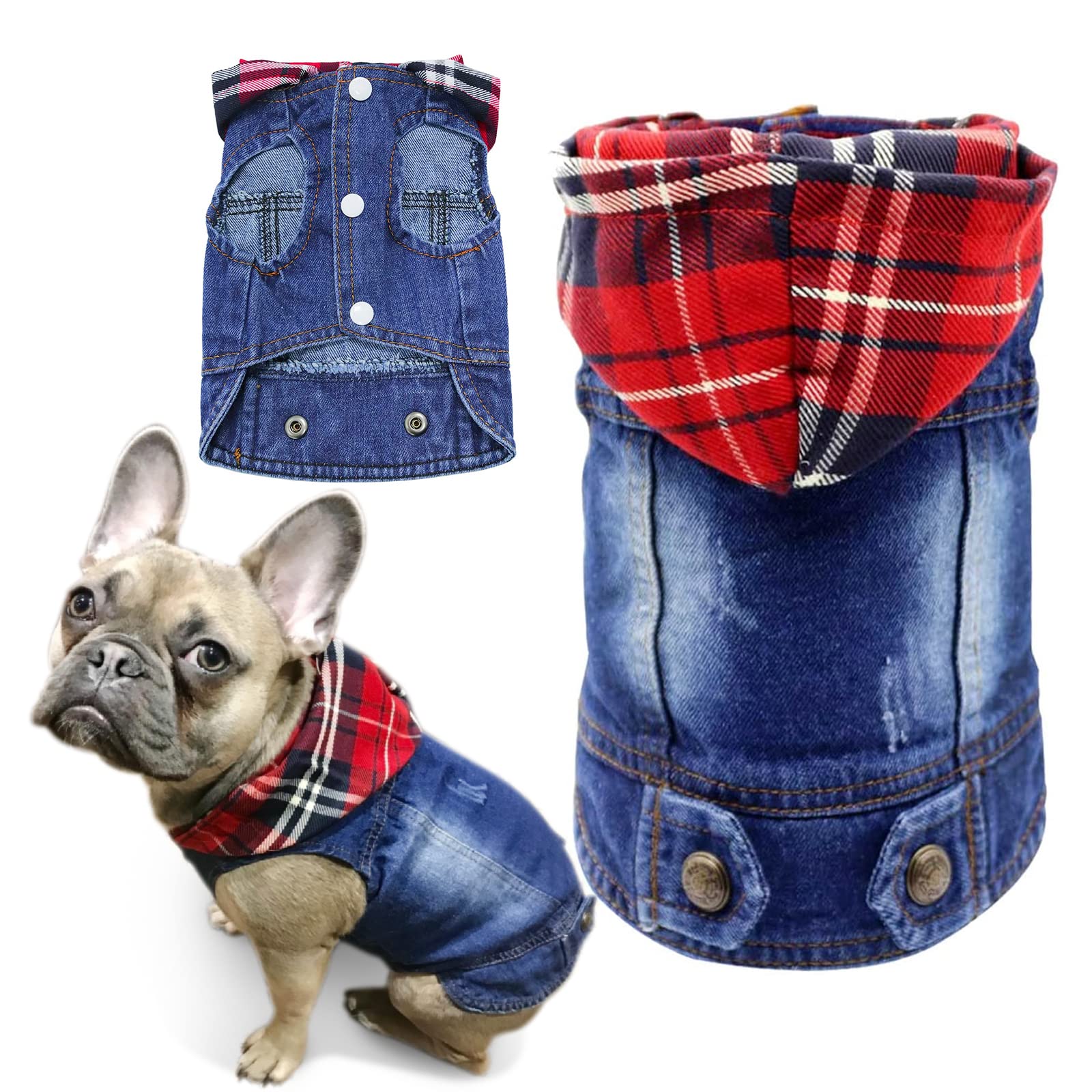 Sild Pet Clothes Dog Jeans Jacket Cool Blue Denim Coat Small Medium Dogs Lapel Vests Classic Hoodies Puppy Blue Vintage Washed C