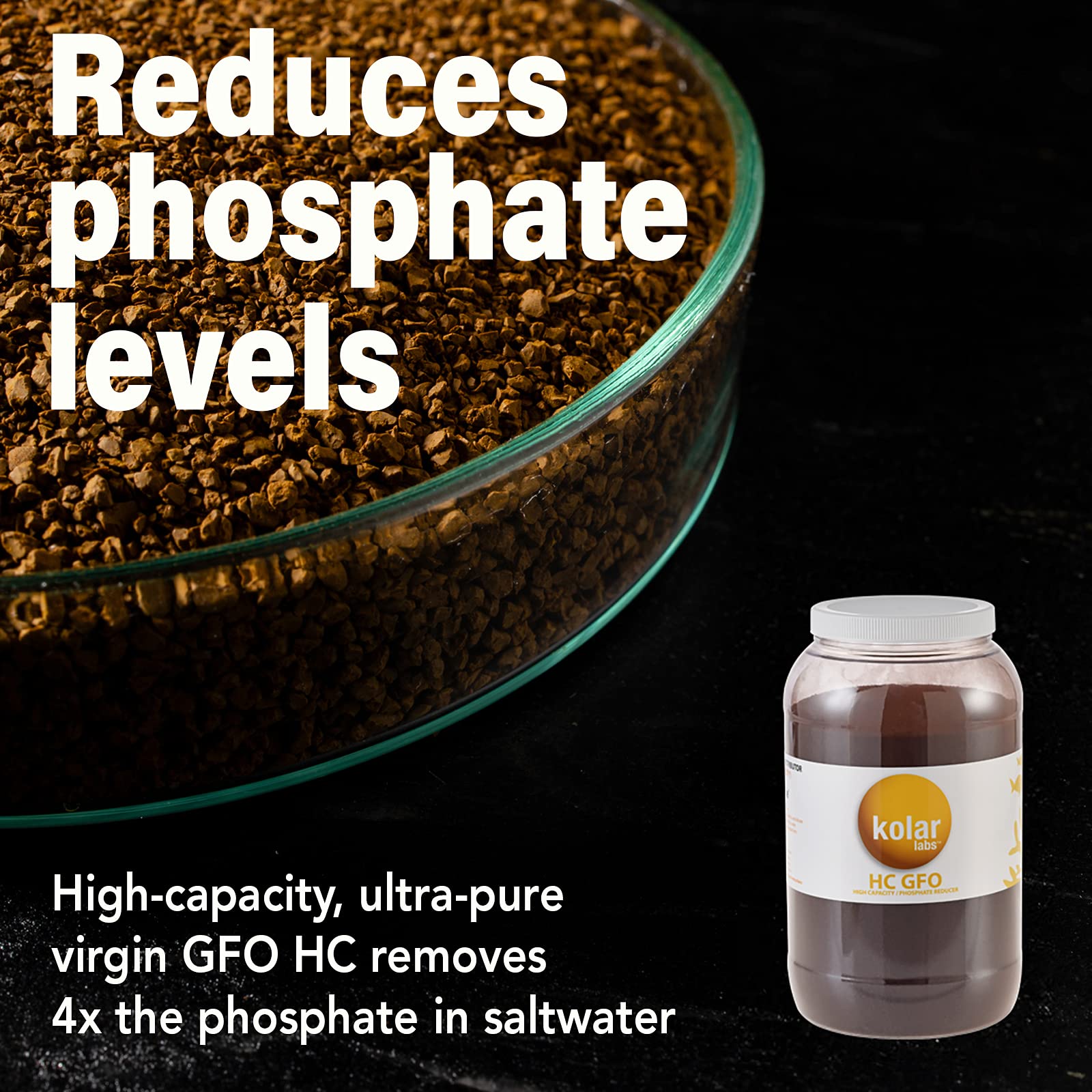 Kolar Labs GFO HC High Capacity Phosphate Remover for Fish Tanks & Ponds, 350g Iron Oxide