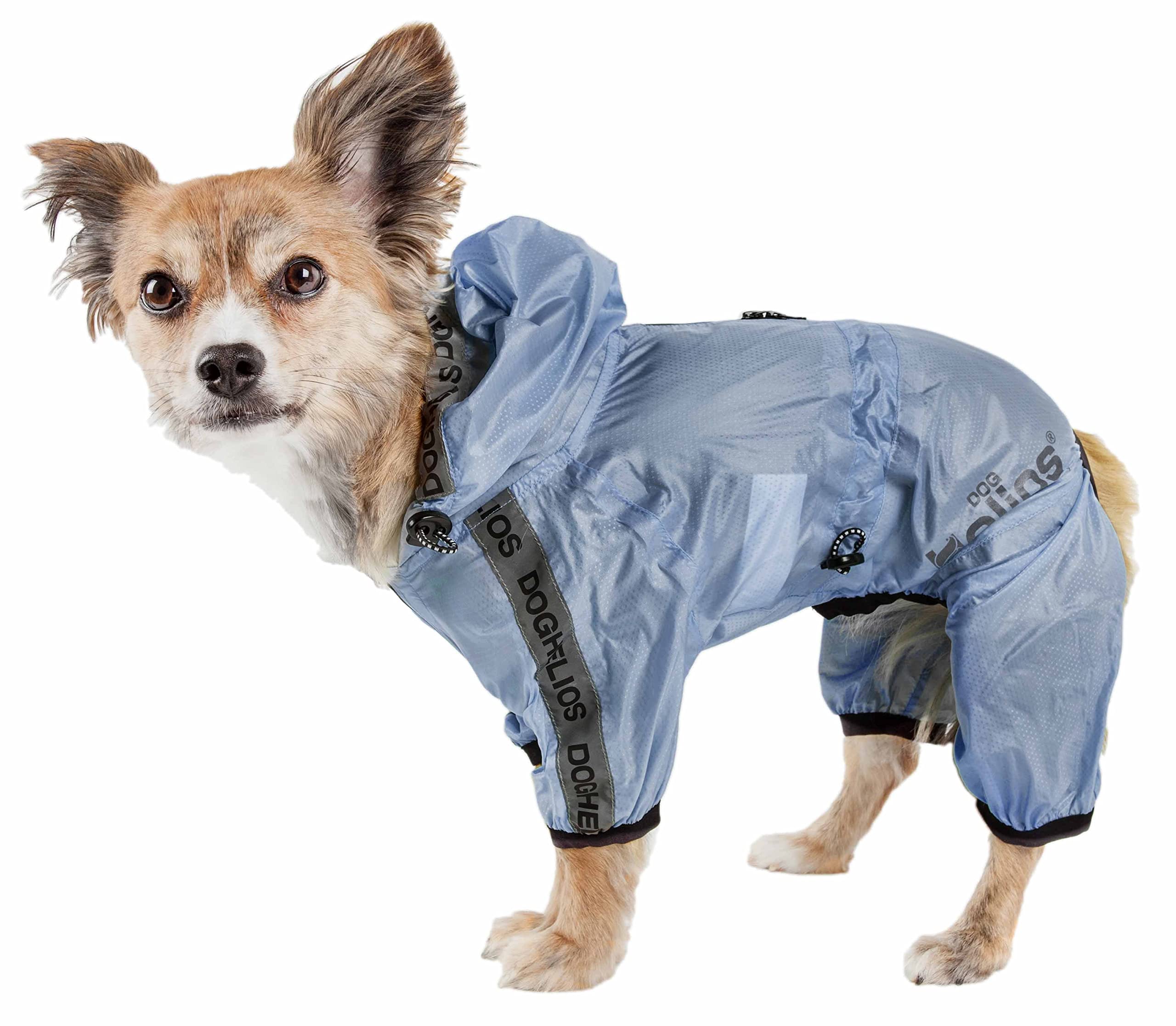 Dog Helios Torrential Shield Waterproof And Adjustable Full Body Dog Raincoat, Md, Blue