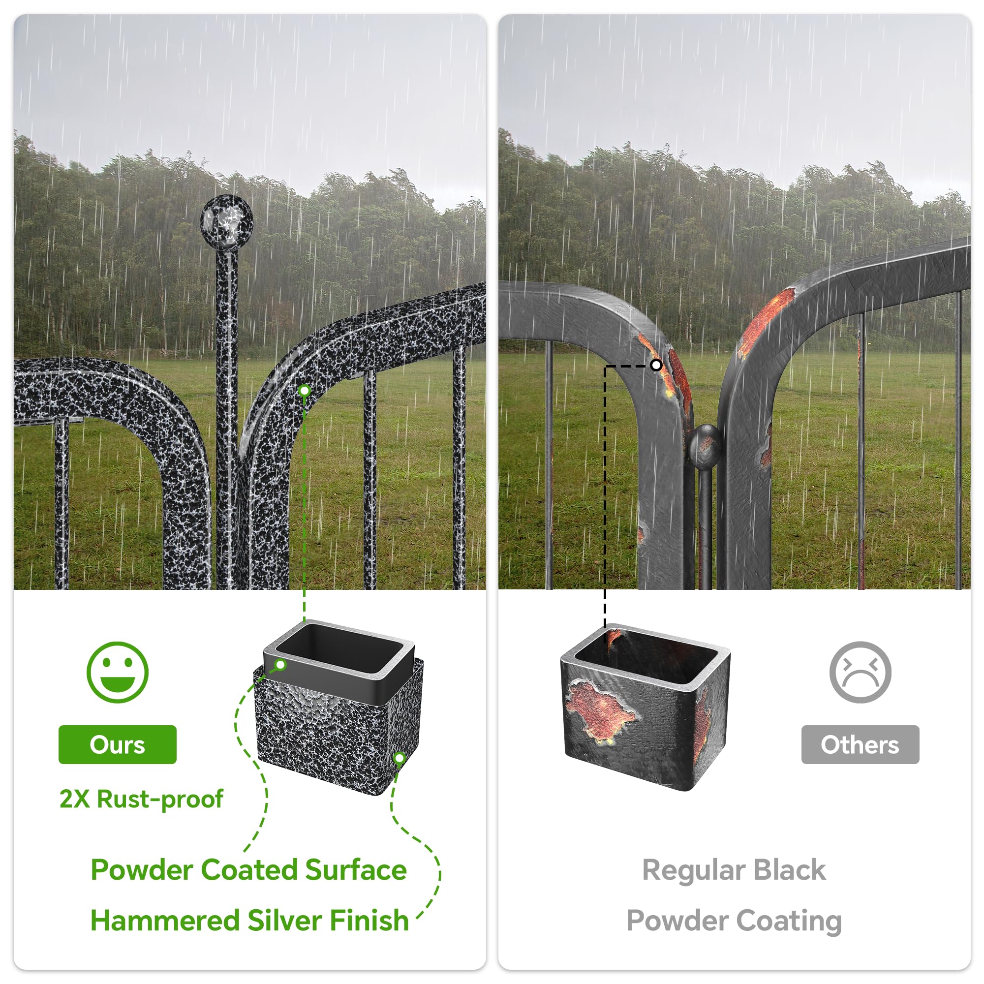 Mr Ironstone 40'' Height Dog Playpen With Anti-Rust Coating - 16 Panels Portable & Foldable Indoor/Outdoor Pet Fence For Large,