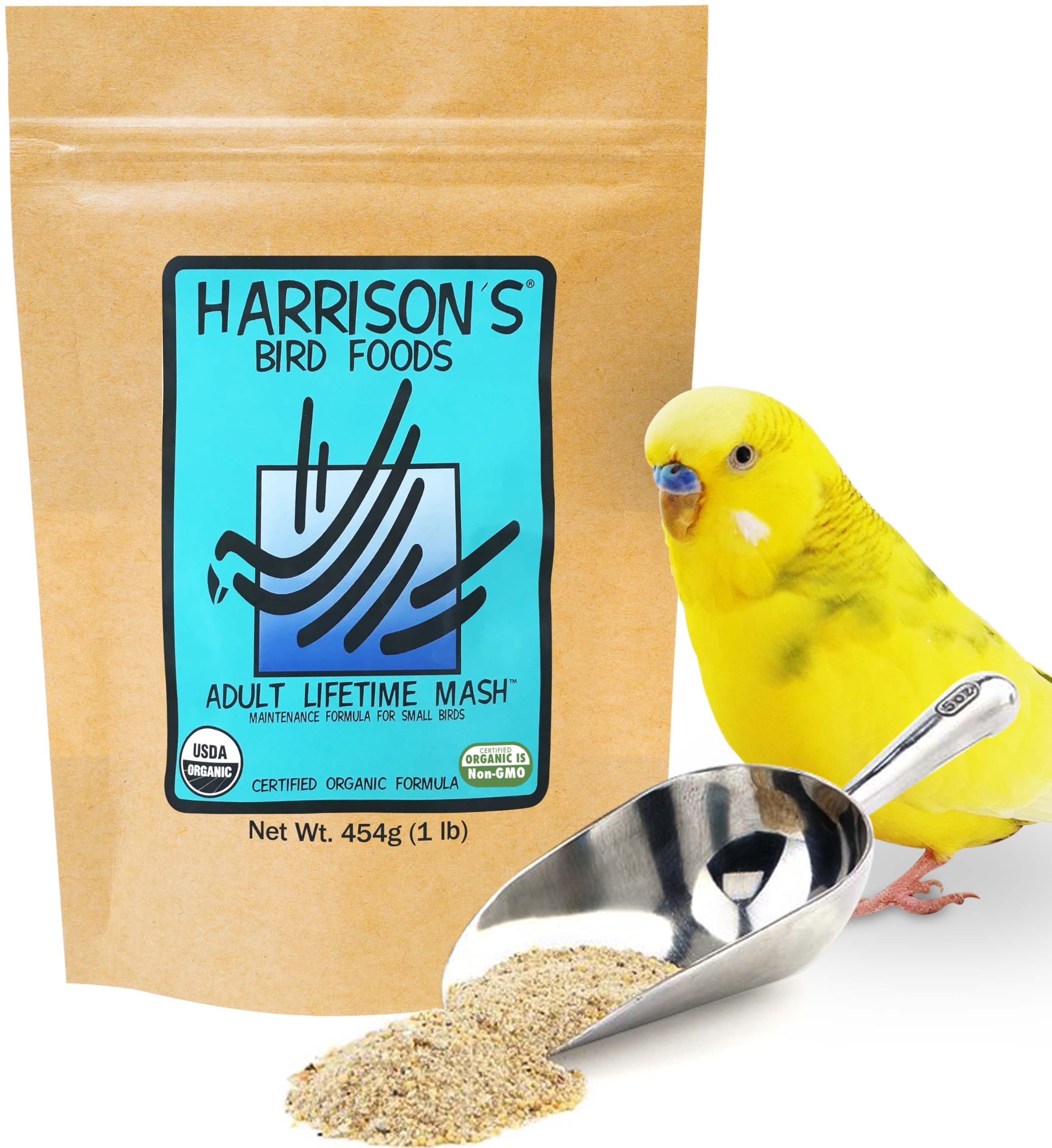 Harrison's Bird Foods Adult Lifetime Mash, 1lb, Ideal for Birds, Nutrient-Rich Formula