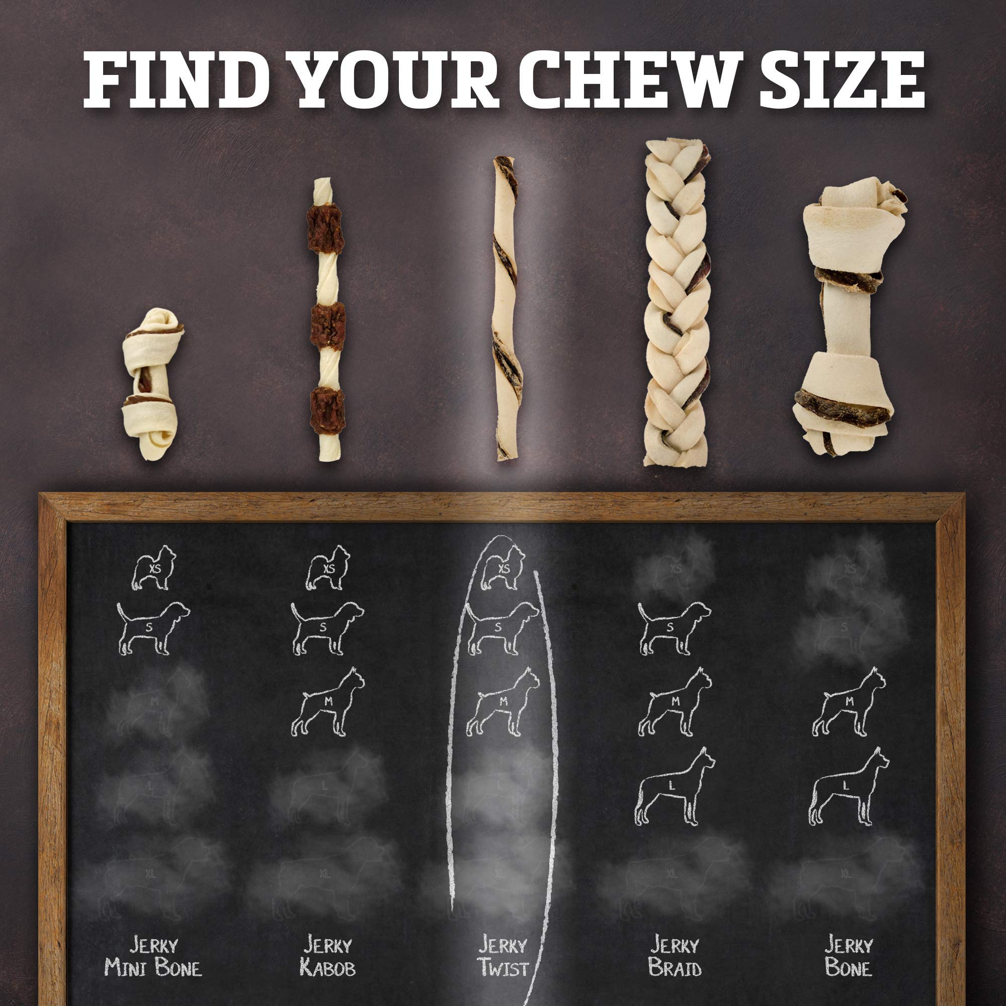 Buffalo Range Rawhide-Free Dog Treats - Natural Jerky Twists Made with Grass-Fed Buffalo - Hickory Smoked Flavor High Protein Ch