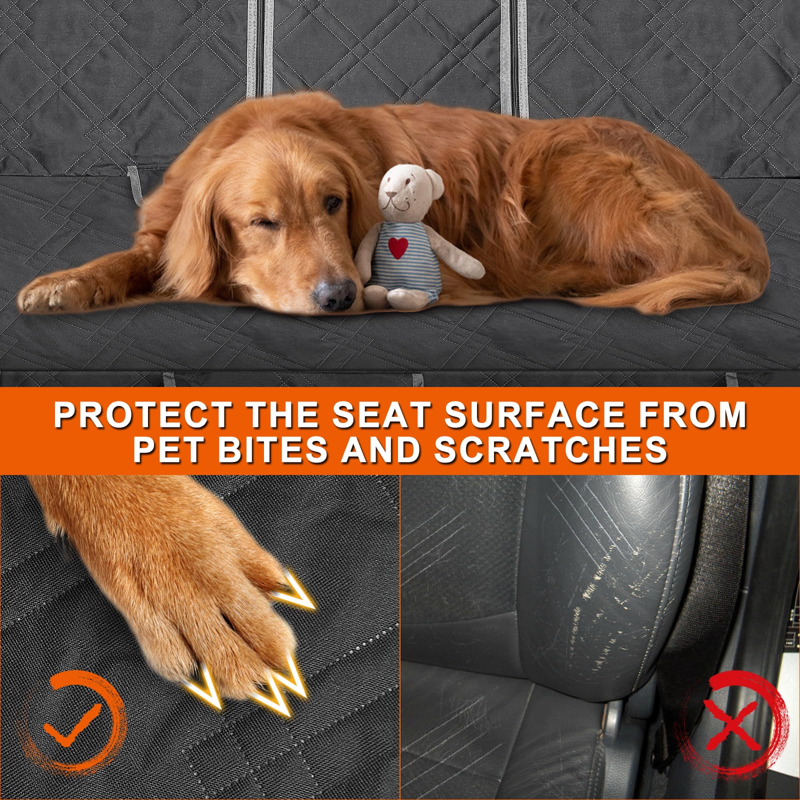 Kistrba Dog Seat Cover Compatible With Full-Size Suv Ford Expedition, Chevy Tahoe/Suburban, Dodge Durango, Gmc Yukon/Yukon Xl, C