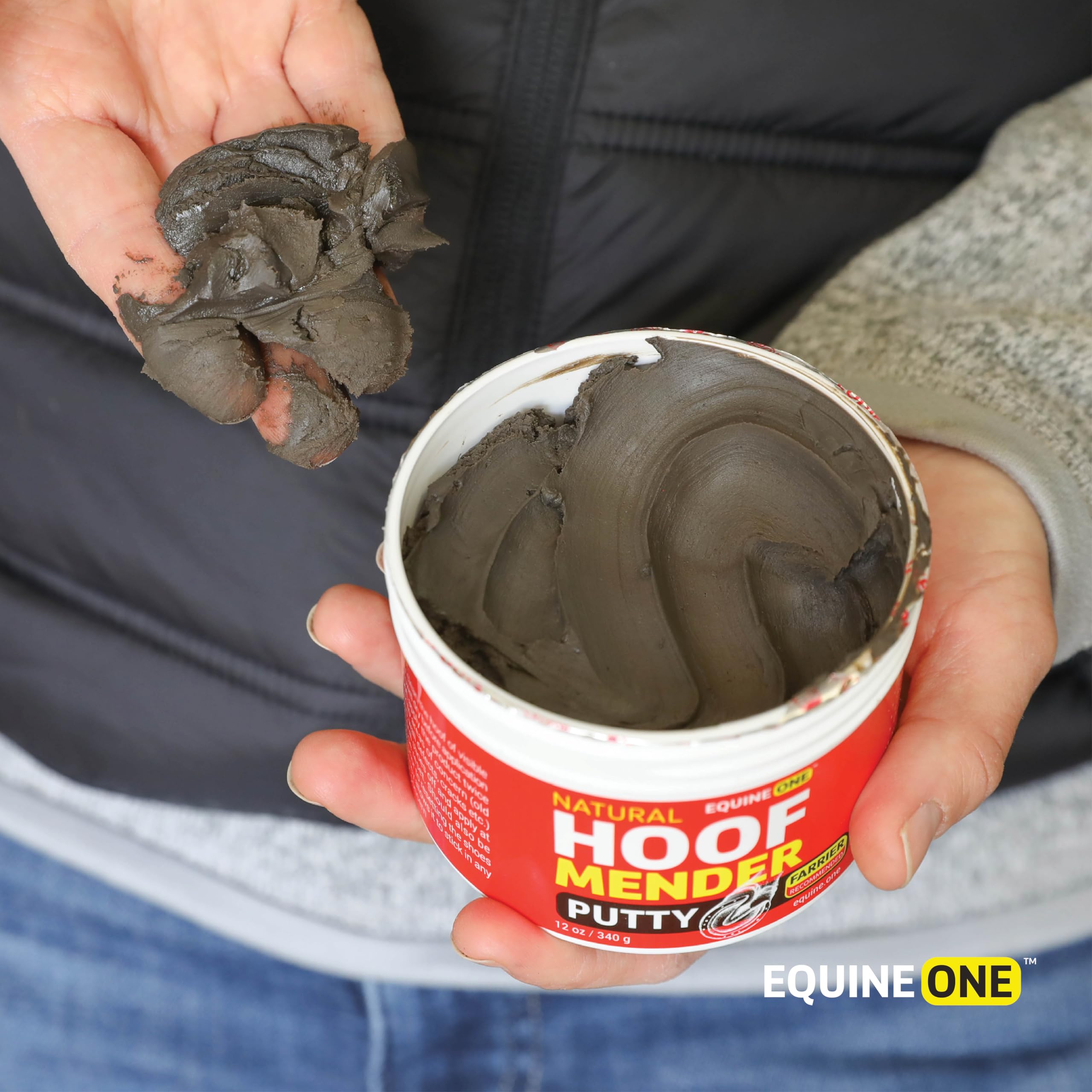 Equine One Hoof Mender Putty - White Line | Wall Separations | Old Nail Holes | Thrush - 100% All-Natural Hoof Care Product - Bi