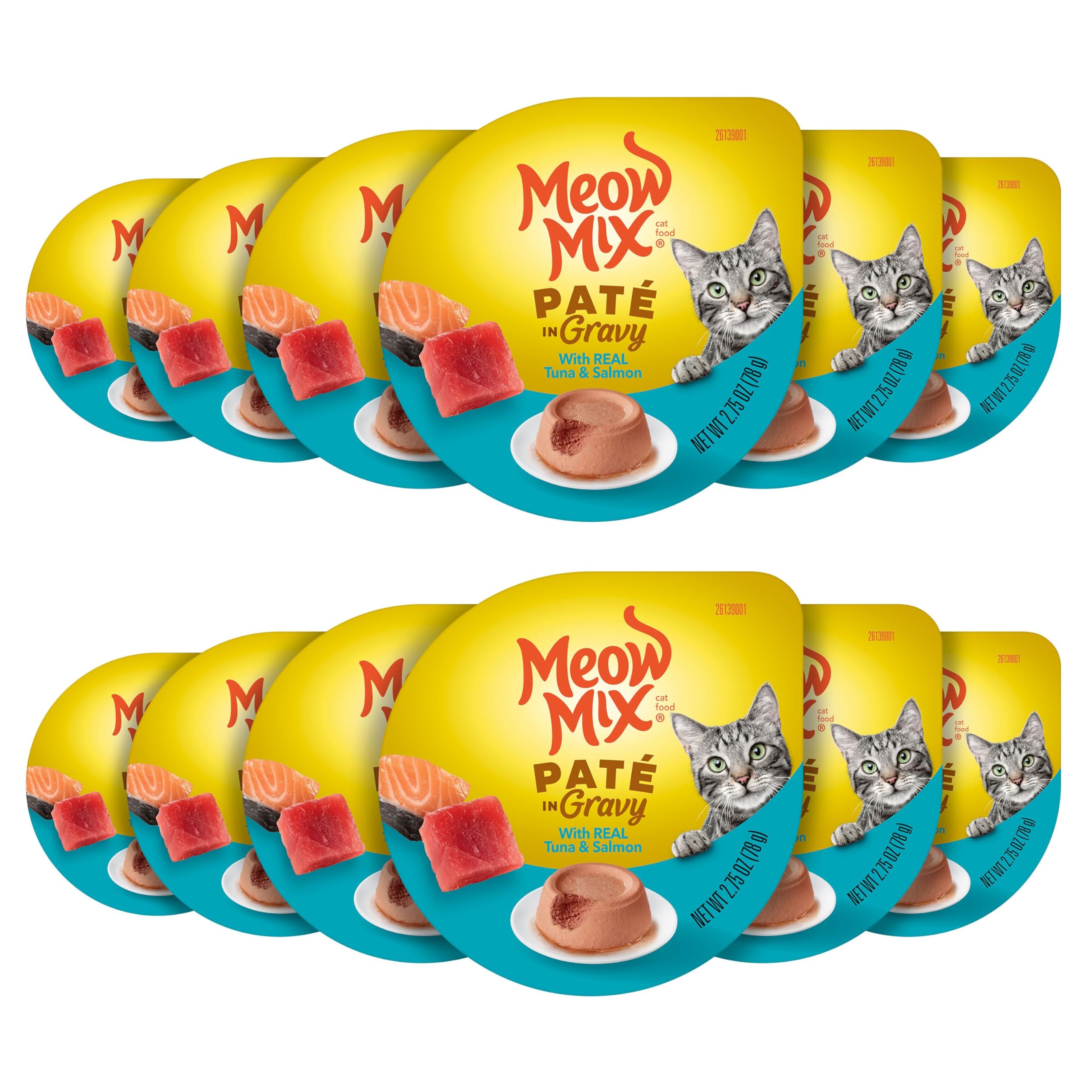 Meow Mix Pat   in Gravy Wet Cat Food with Real Tuna & Salmon, 2.75 Ounce (Pack of 12)