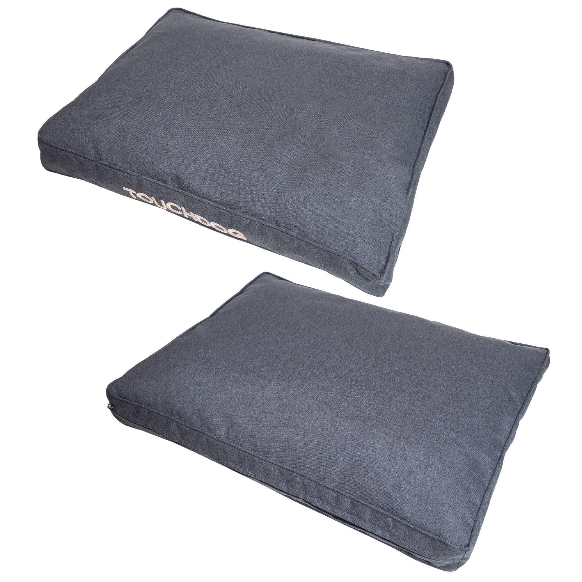 Touchdog Hushky Waterresistant Premium Rectangular Raised Dog Mat, Small, Charcoal Grey