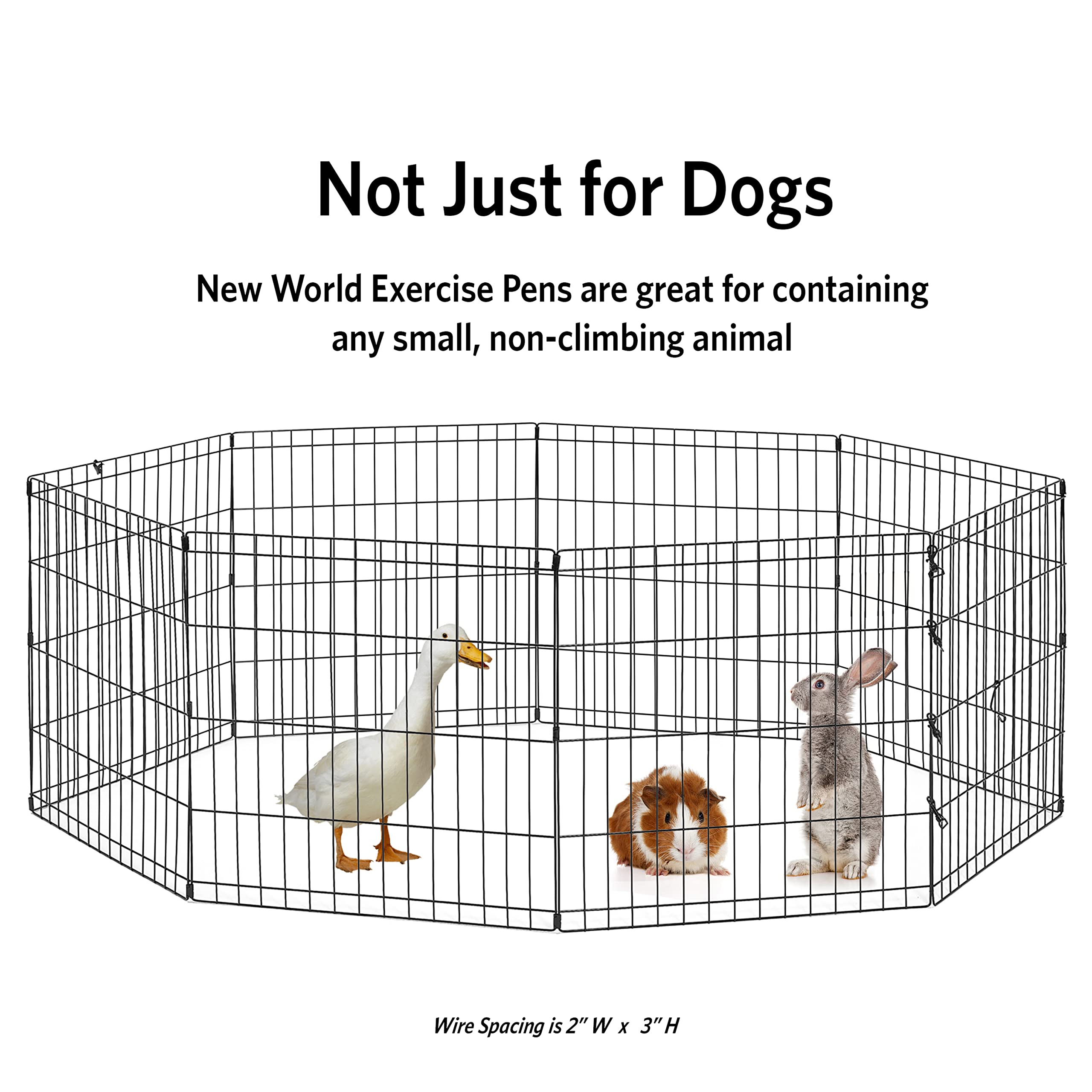New World Dog Exercise Pen, 48" H X-Large Metal Playpen, No Door, Black, Model B558-48