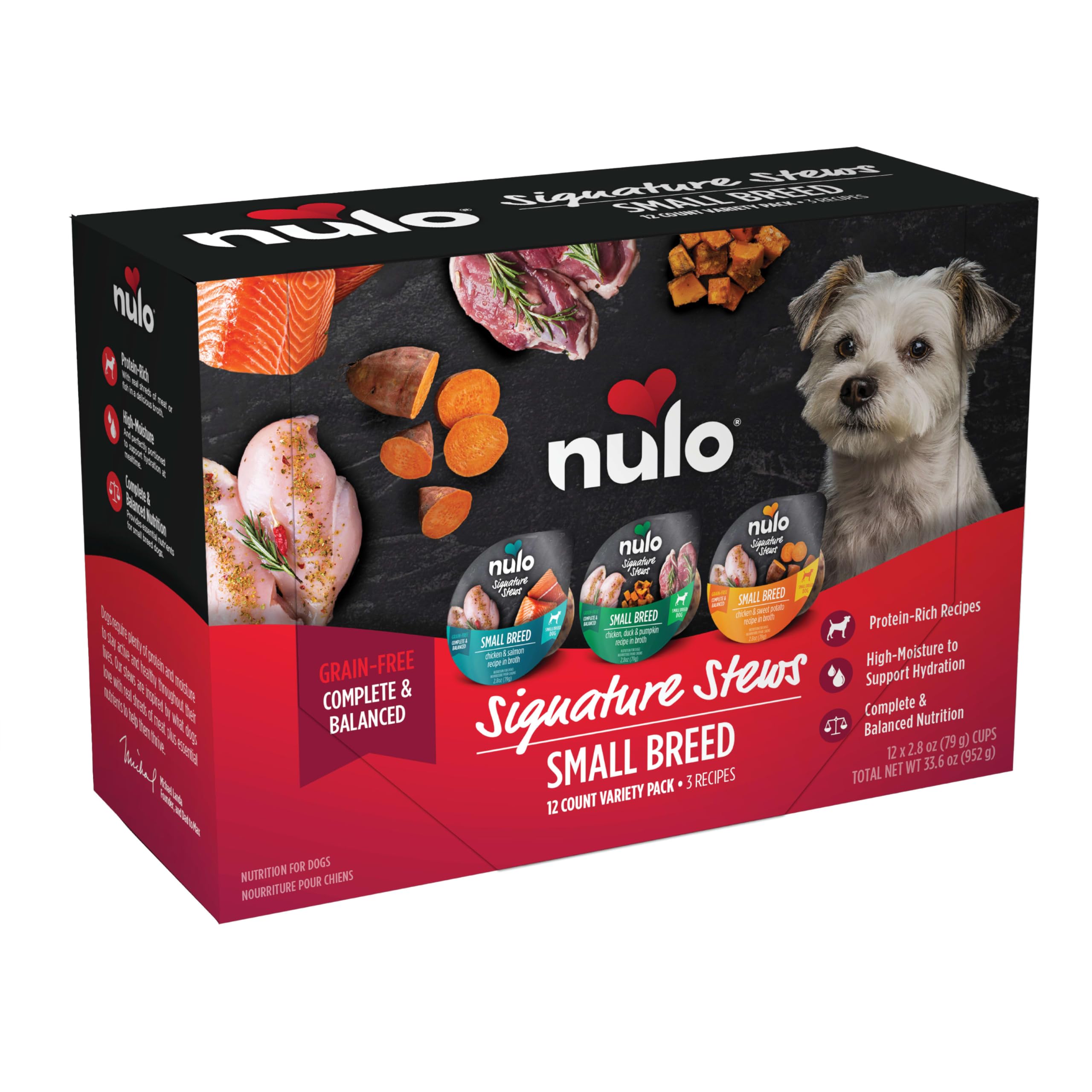 Nulo Signature Stews Variety Pack: Small Breed Wet Dog Food, 2.8 oz, Pack of 12