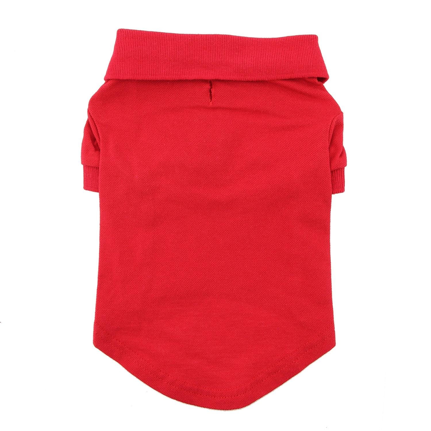 Doggie Design Solid Dog Polo Shirt (Flame Scarlet Red, Xl)